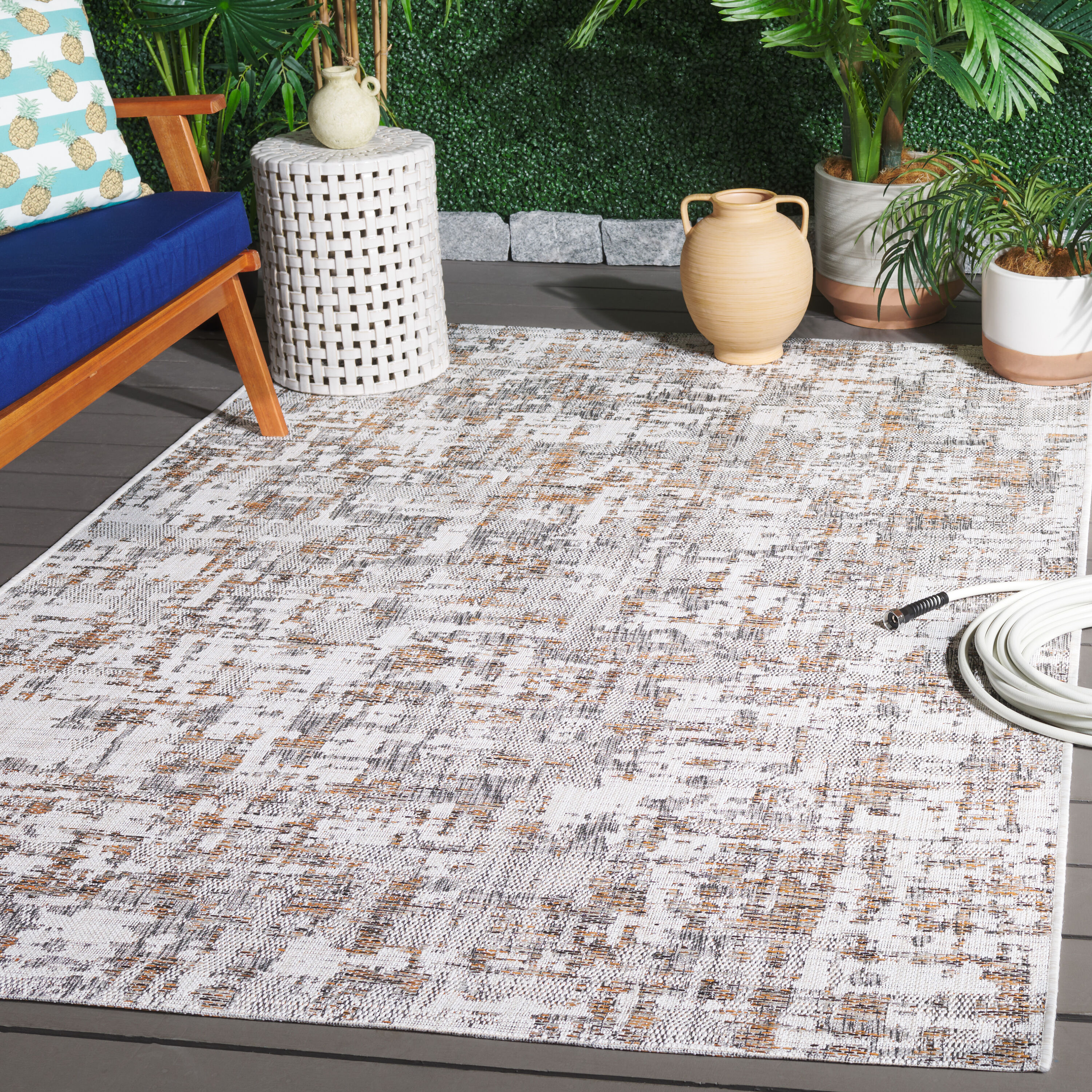 Safavieh - Courtyard Cy8580-590-Ivory/Dark Grey Brown 5 x 8 Rectangular Area rug