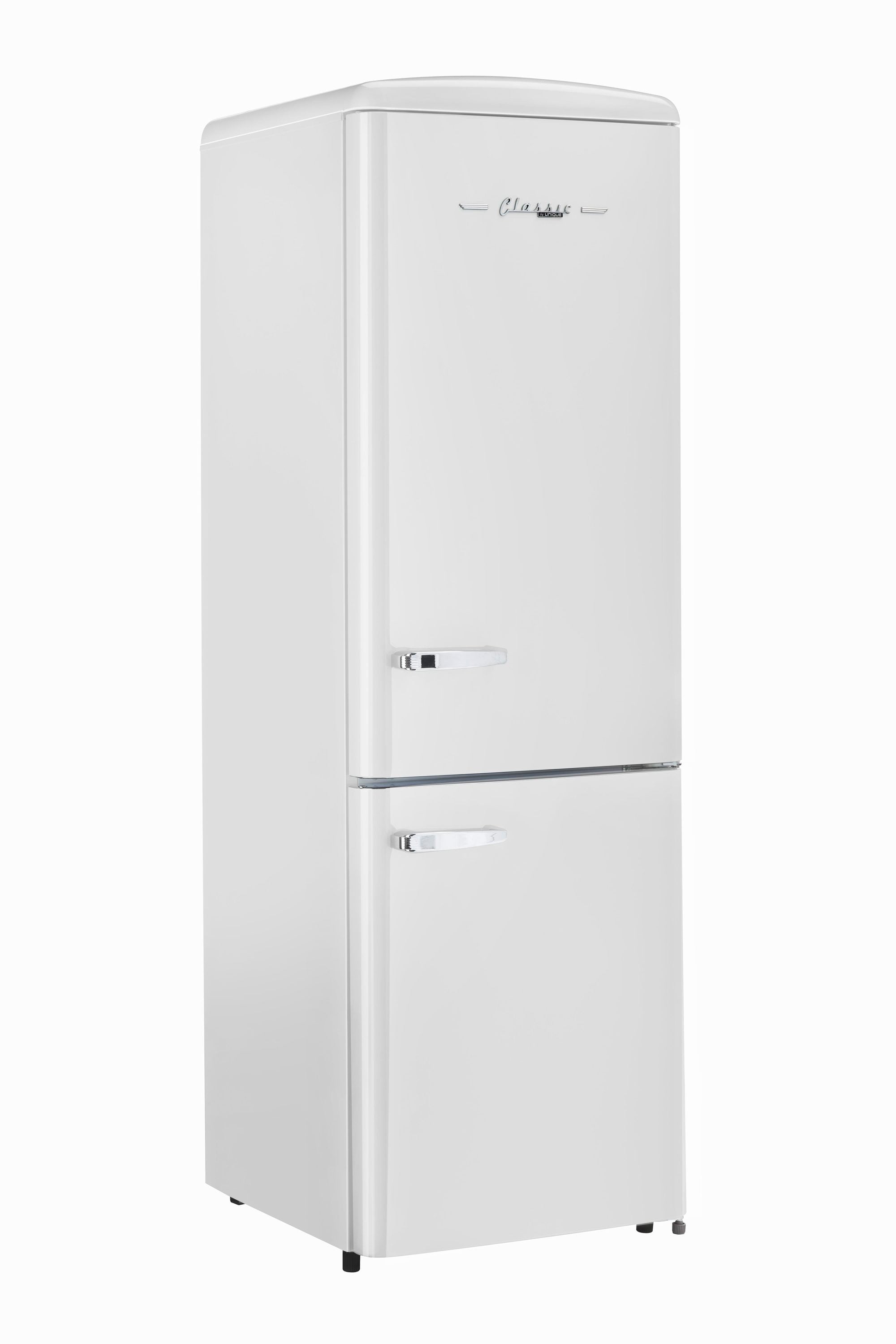 Unique Appliances Classic Retro 23.6 in 11.7 Cu. ft. Frost Free Retro Bottom Freezer Refrigerator in Marshmallow White, Energy Star