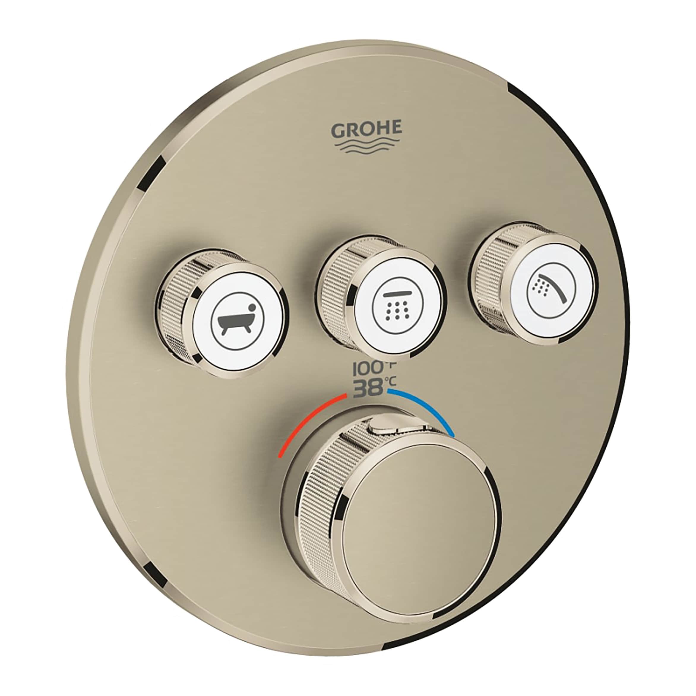GROHE 29138EN0 Brushed Nickel 4-Handle Push-button Shower Faucet Handle