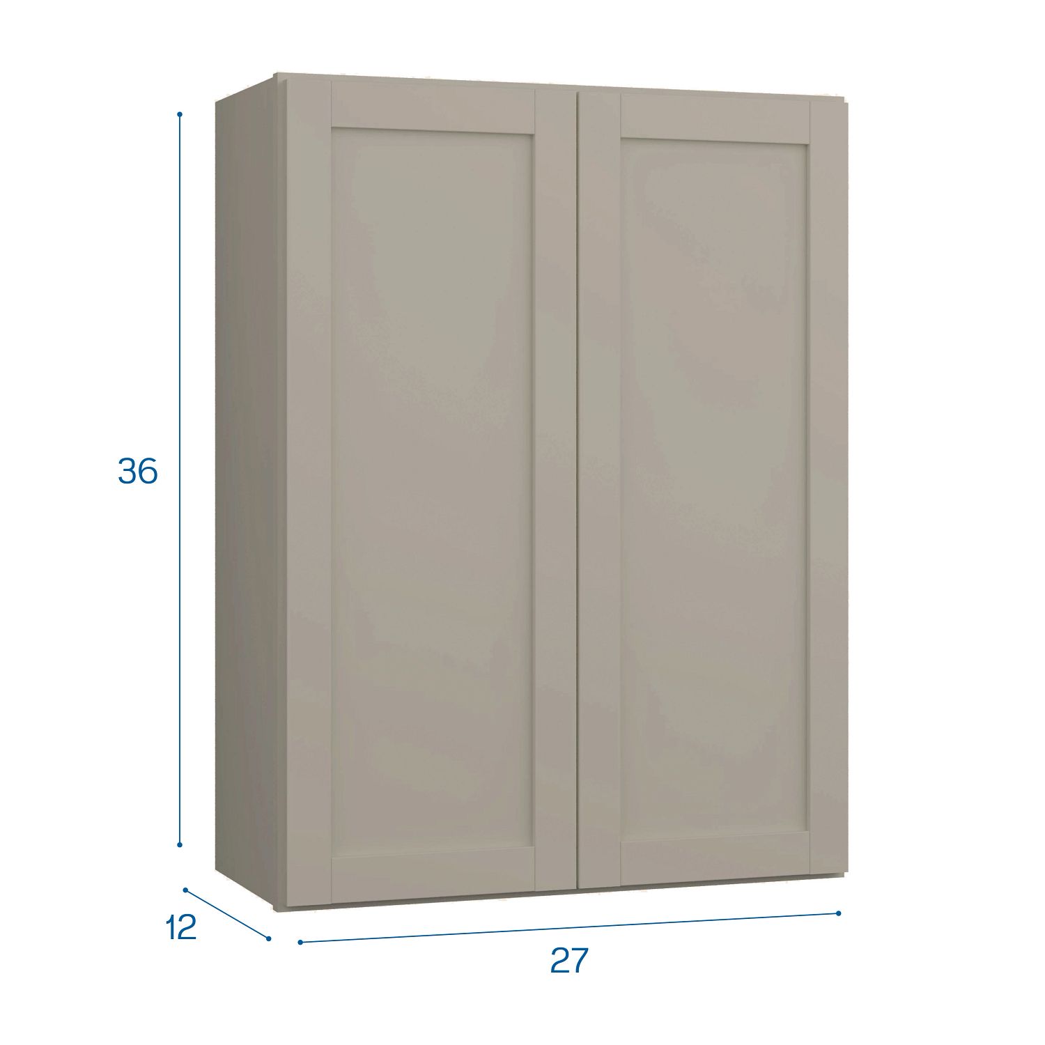 Project Source Burlington 27-in W x 36-in H x 12-in D Gray Wall Fully ...