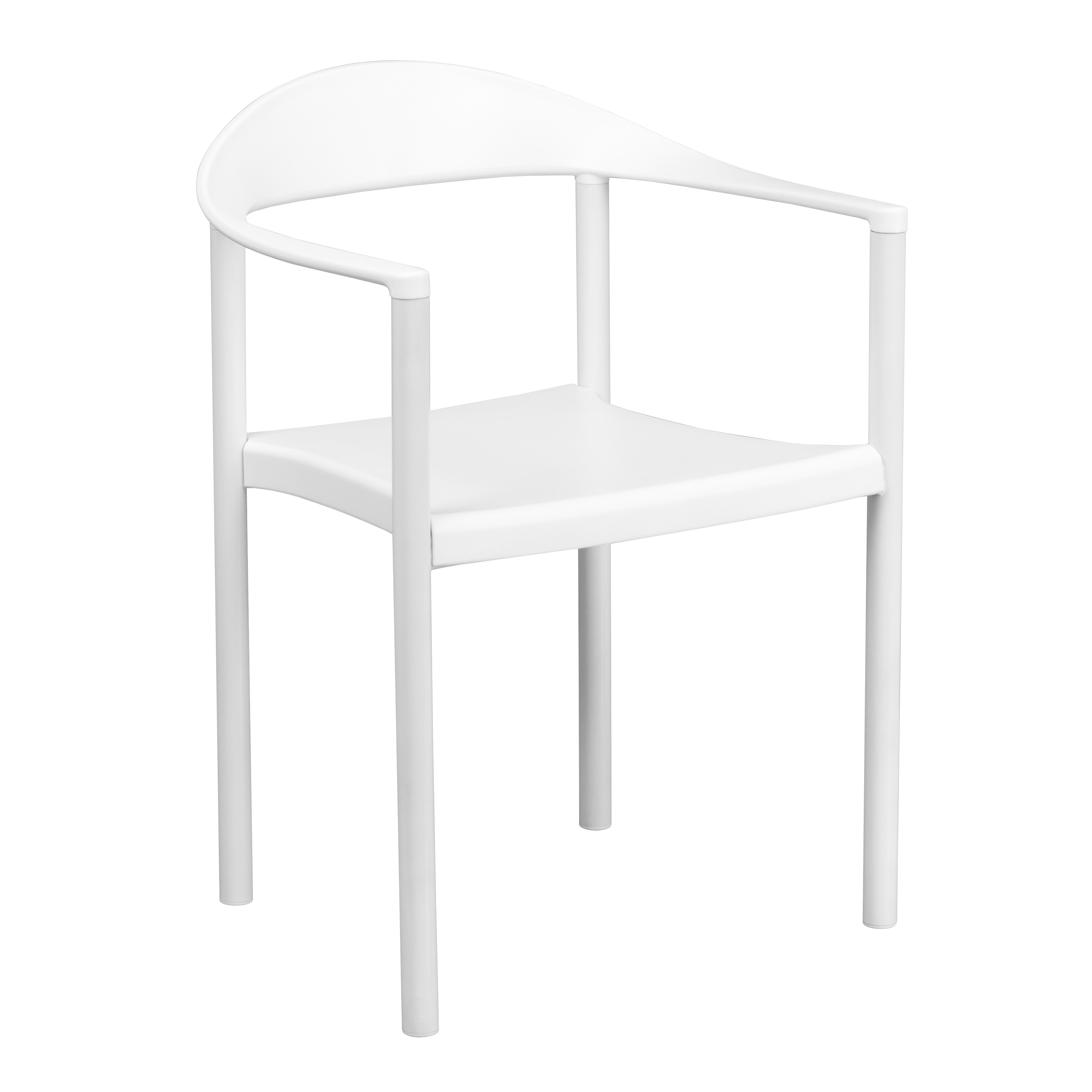 Emma + Oliver 1000 lb Capacity White Plastic Cafe Stack Chair in the ...
