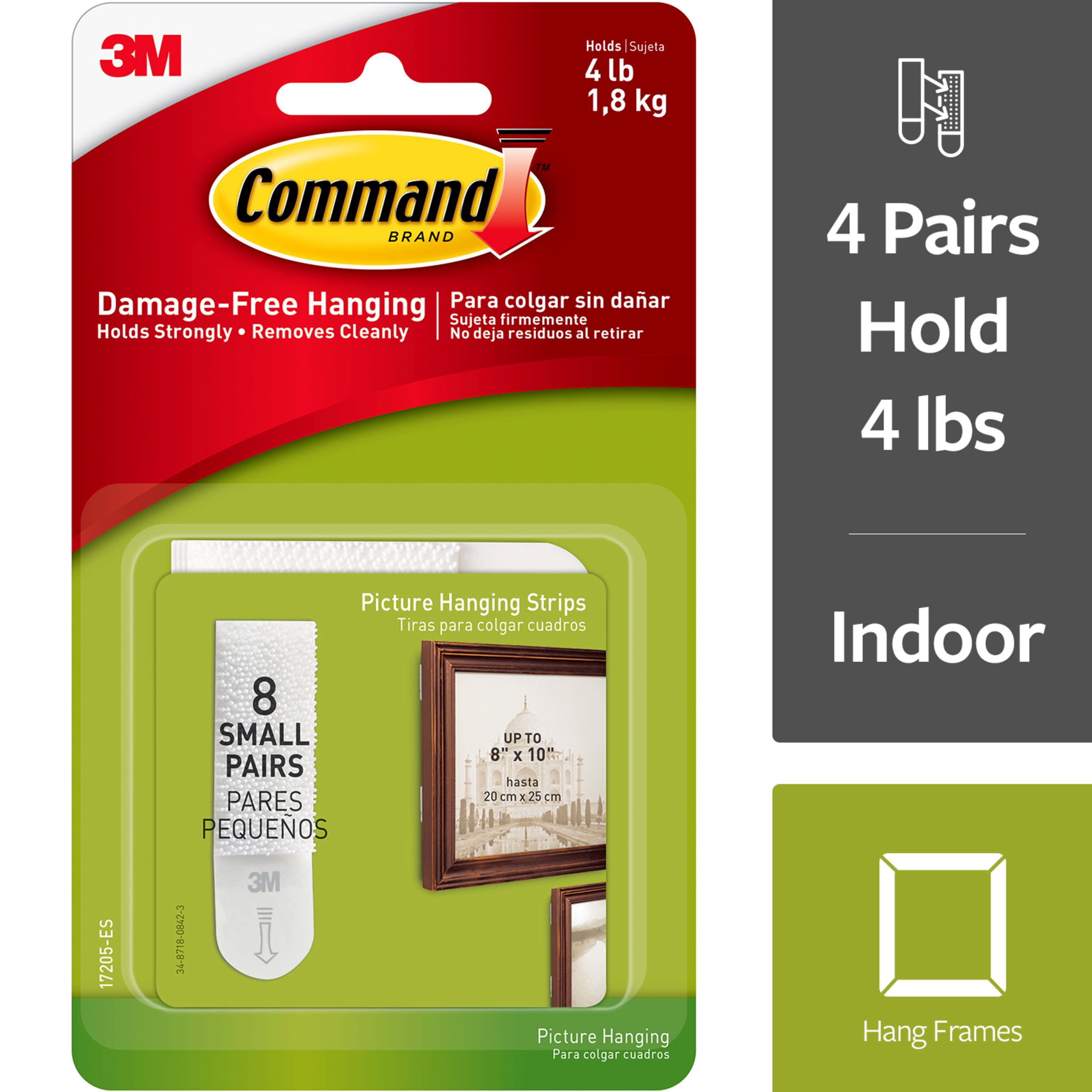 White Command 17205-12PK Small Picture Hanging Strips Value Pack 17205-12Pk 