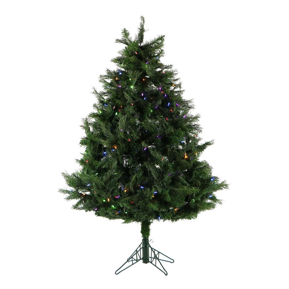 Fraser Hill Farm 5-ft Cedar Pine Pre-lit Artificial Christmas Tree with ...