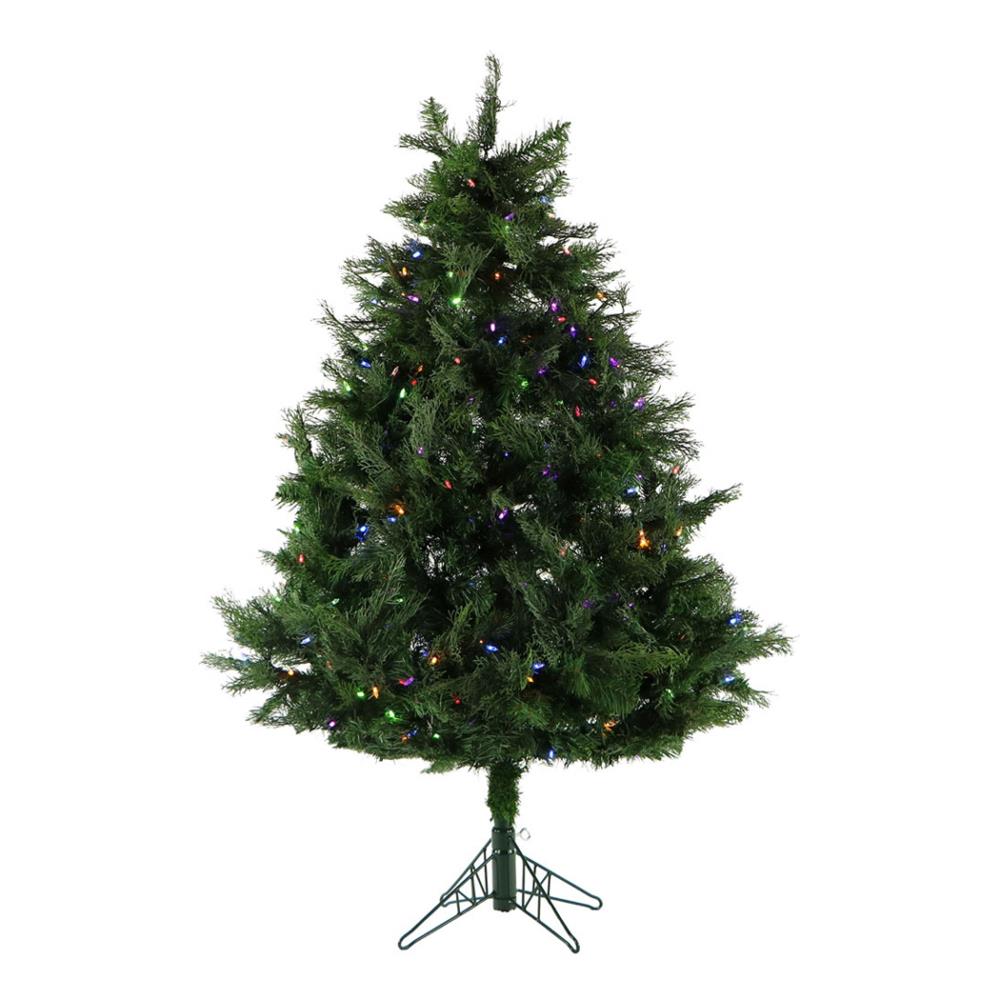 Fraser Hill Farm FFNC050-6GREZ 5-ft Cedar Pine Pre-lit Artificial Christmas Tree with LED Lights