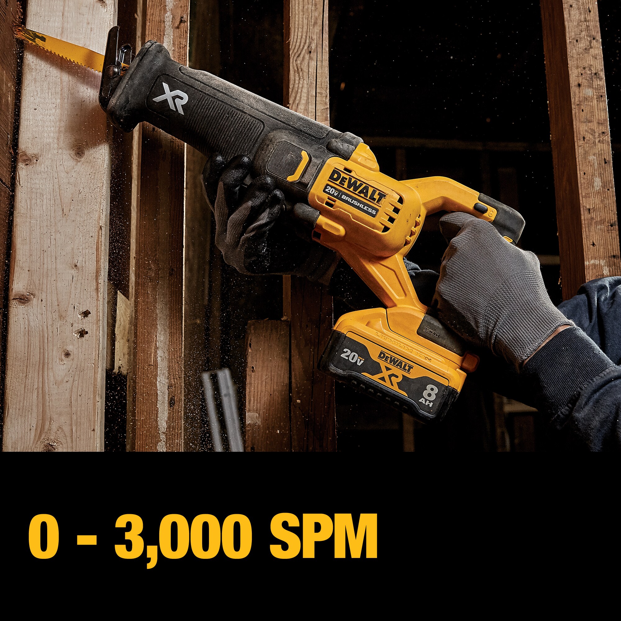 DEWALT XR 20 Volt Max 5 Amp Hour Lithium Power Tool Battery XR POWER DETECT 20 volt Max Variable Speed Brushless Cordless Reciprocating Saw Charger