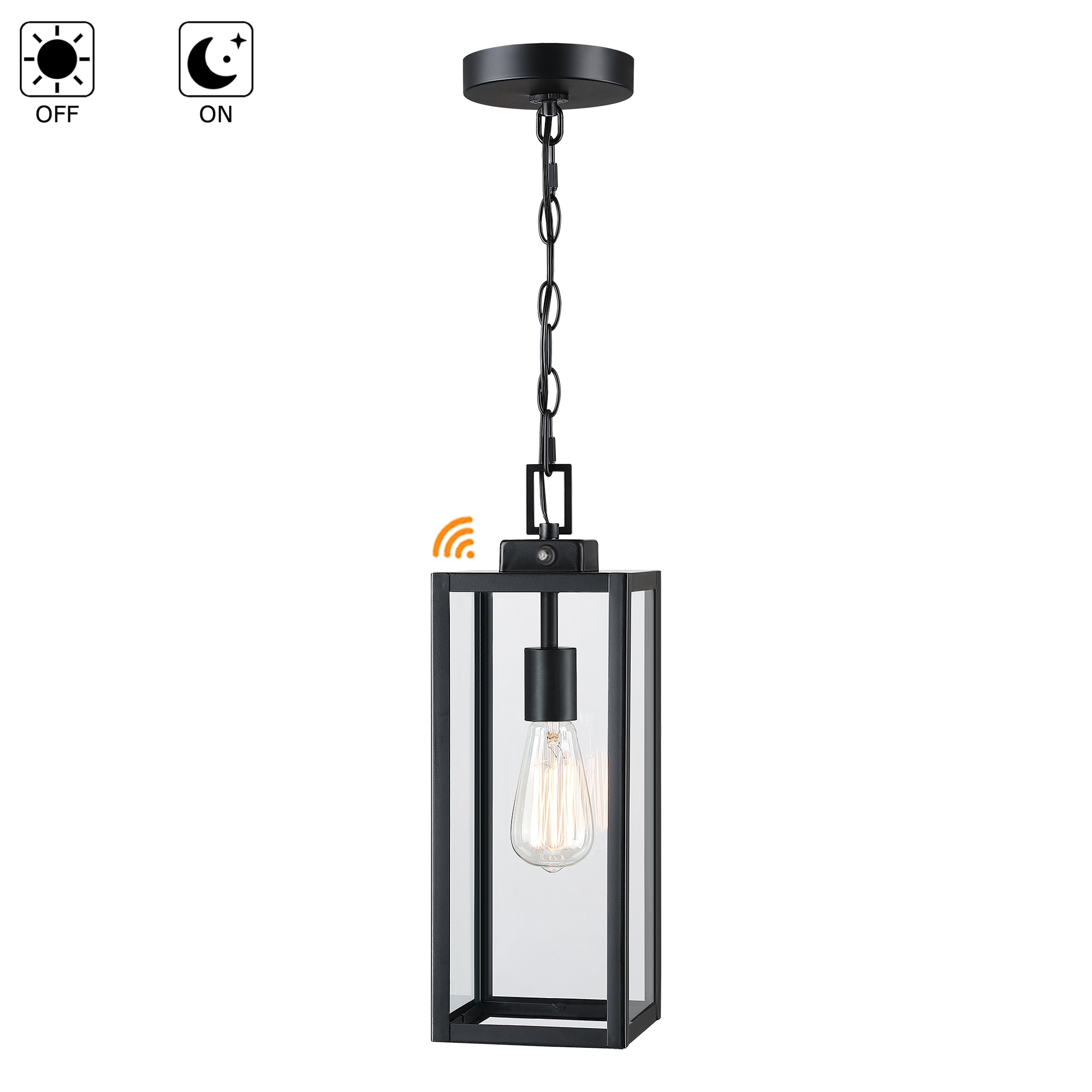 Hukoro F15171-BK-S Matte Black Modern/contemporary Clear glass Geometric Medium Hanging Pendant light