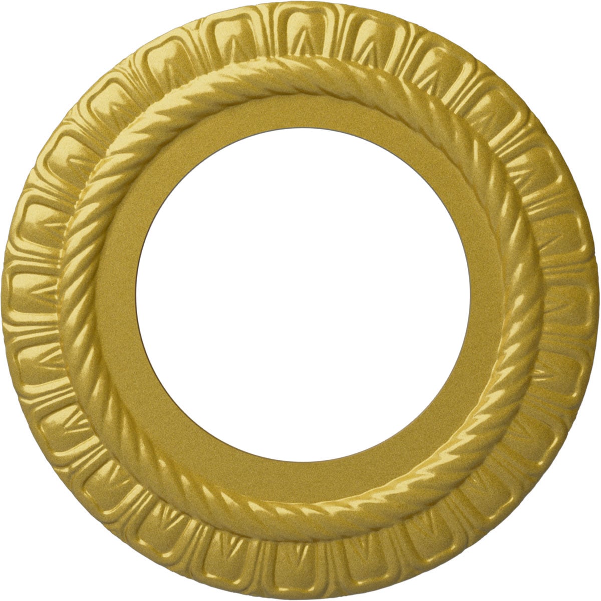 Ekena Millwork CM10CLRGS Claremont 10.625-in W x 10.625-in L Painted Rich Gold Polyurethane Whole Ceiling Medallion