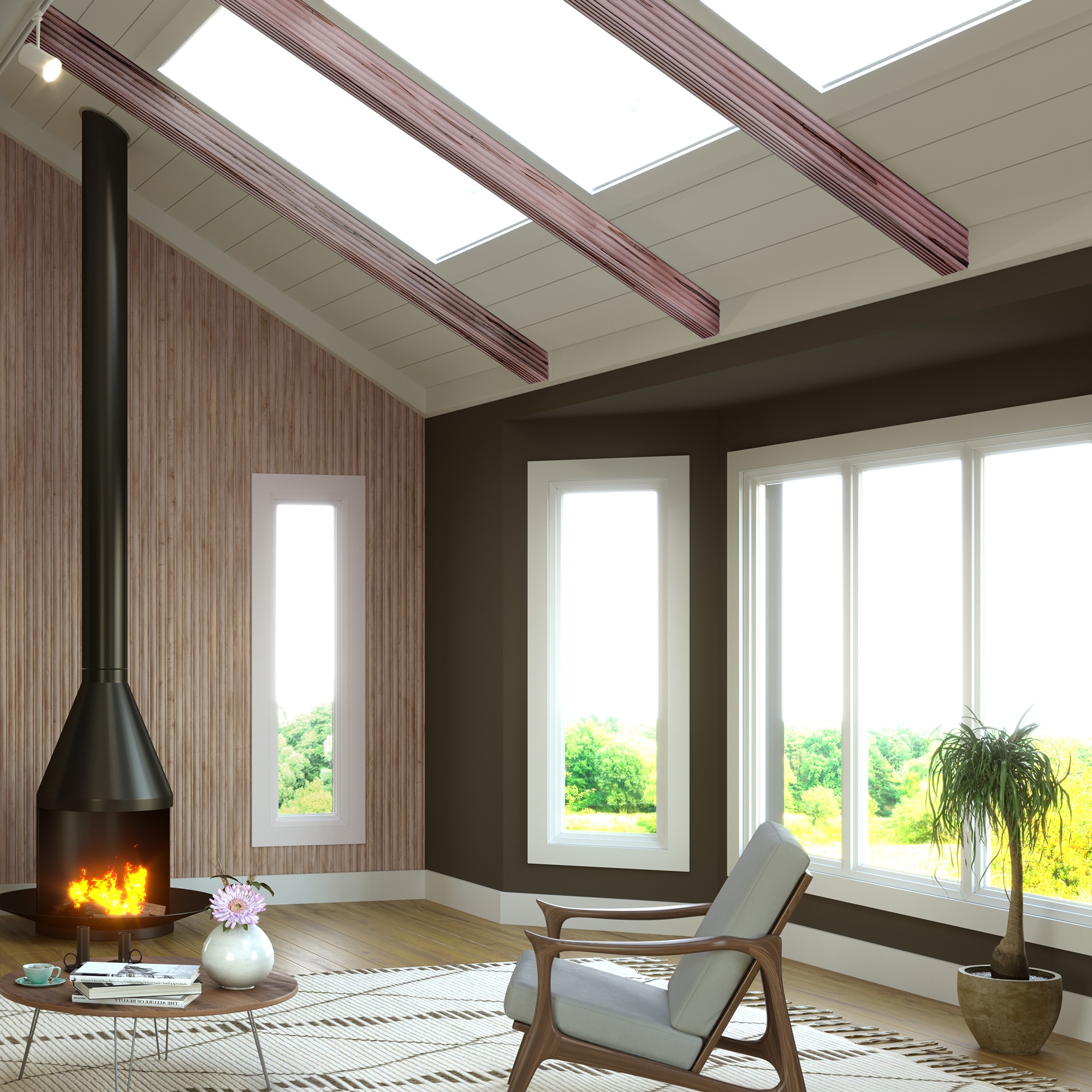 Ornamental Mouldings BEAMNAT05-92WMP5X5 Faux-Beams - View #2