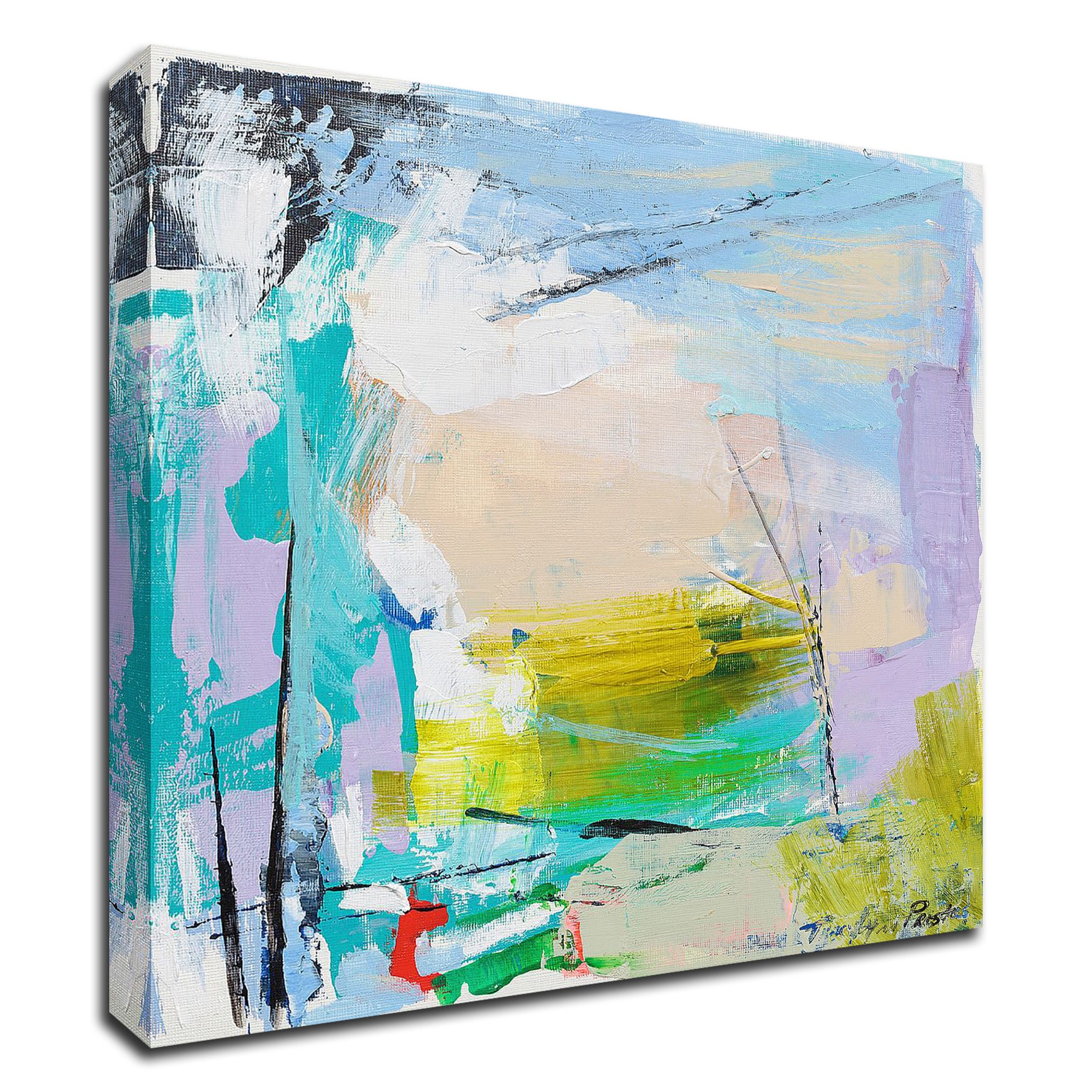 Tangletown Fine Art Frameless 18-in H x 18-in W Abstract Canvas Print ...