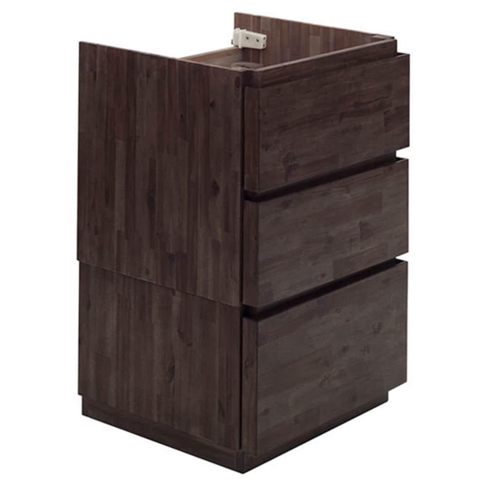 Ash Gray Acacia Wood Freestanding Single Bathroom Cabinet
