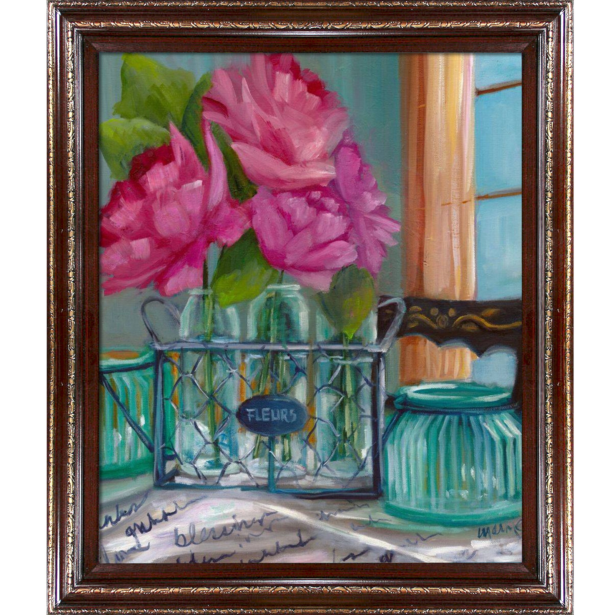 ArtistBe 688576916736 Blessings Marnie Bourque Natural Wood Framed 26-Inches H x 30-Inches W Floral Canvas Print