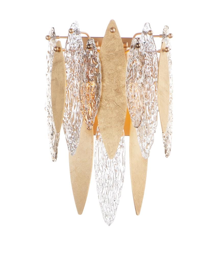 Maxim Lighting 32322CLCMPGL Majestic 10.5-in W 3-Light Gold Leaf Glam Wall Sconce