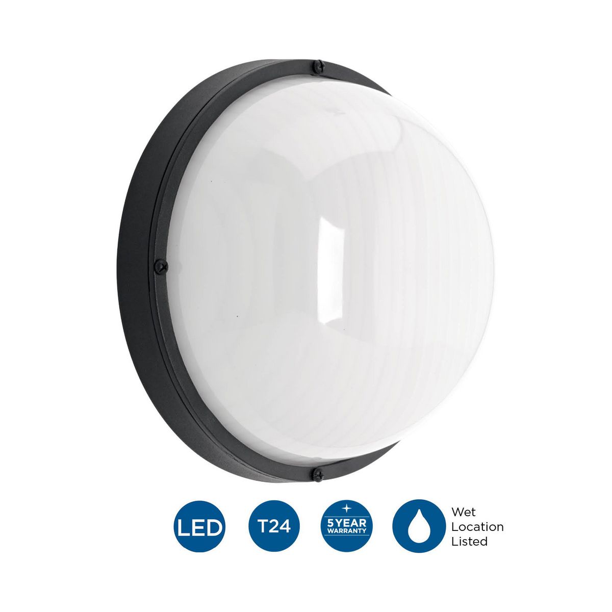 Black Aluminum 9.5" Indoor/Outdoor LED Ceiling Light