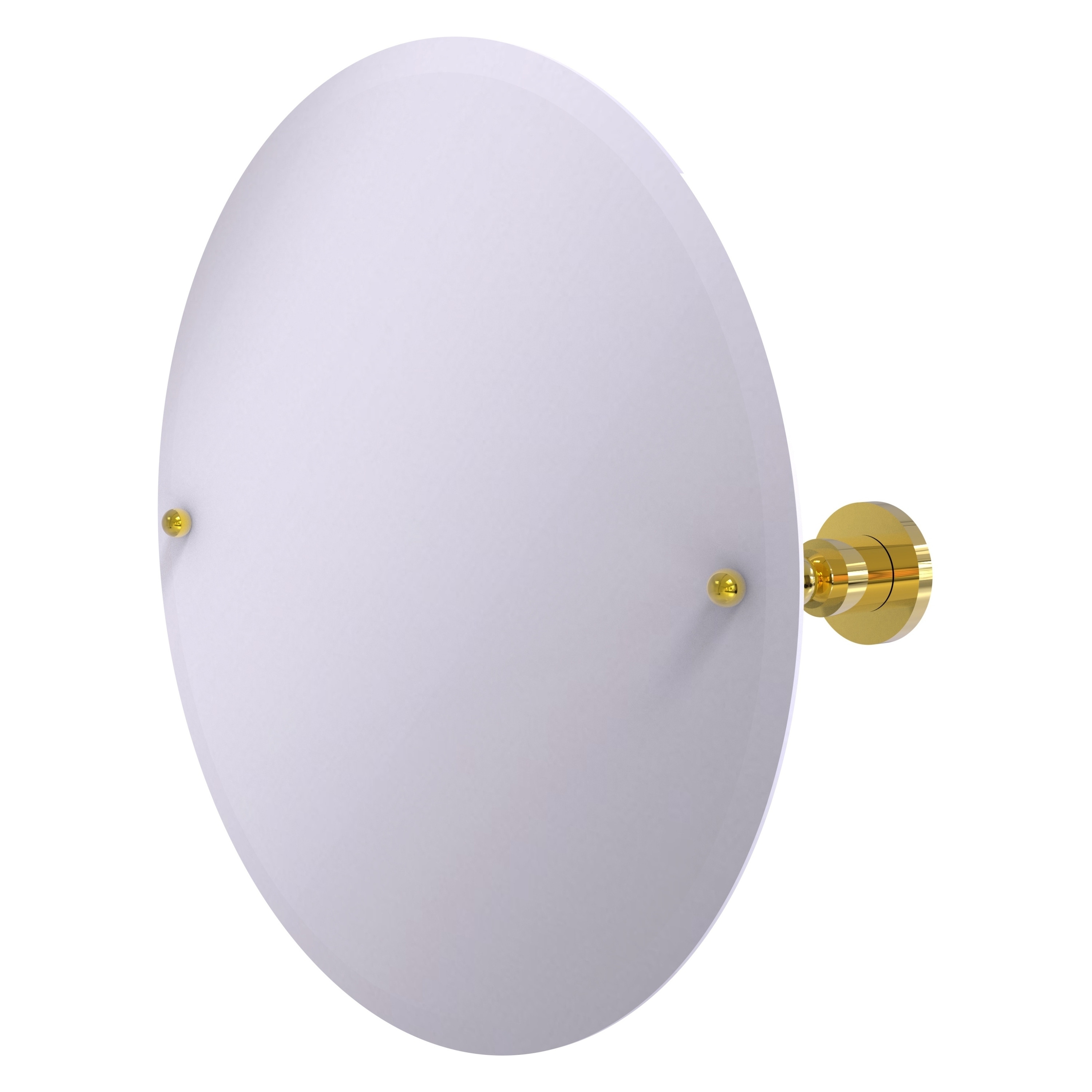 Allied Brass AP-90-PB Astor Place 22-Inches x 22-Inches Beveled Frameless Round Tilting Bathroom Vanity Mirror ( Polished Brass )