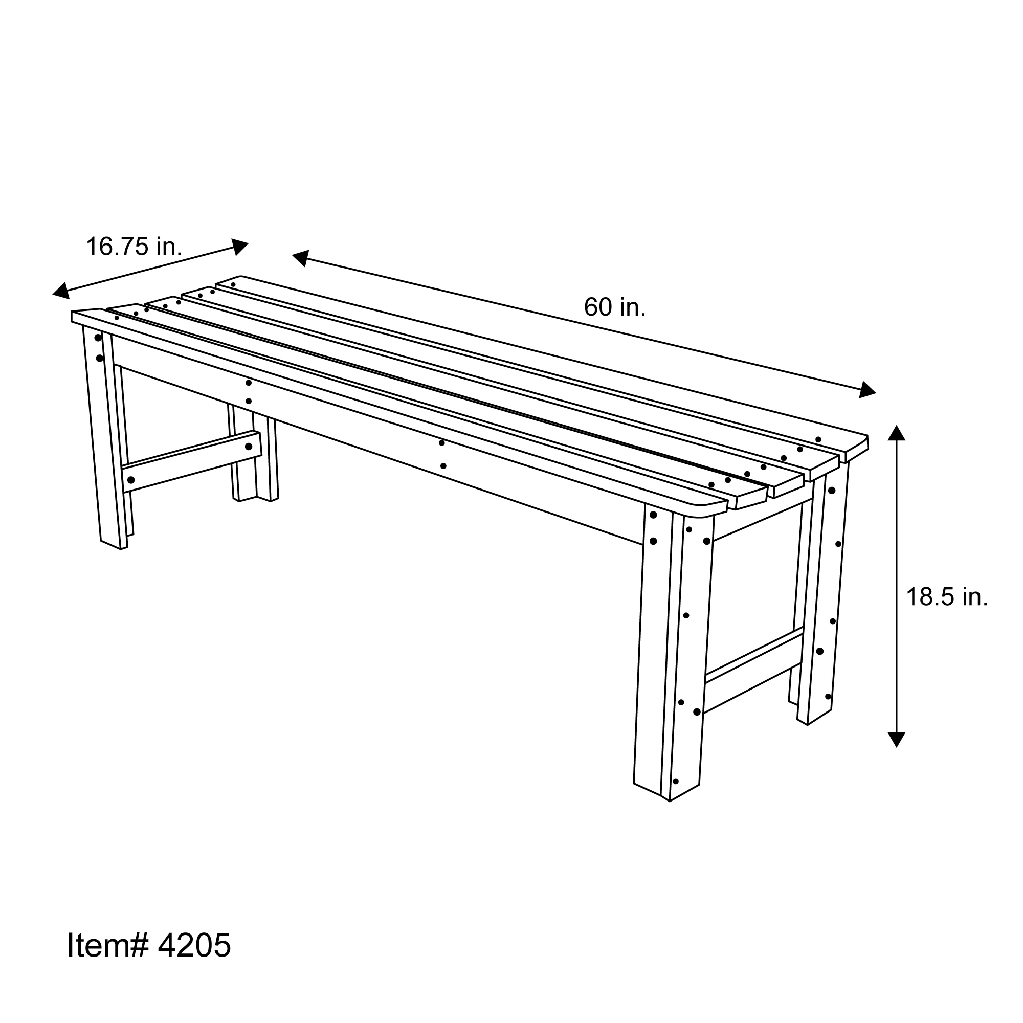 Shine Company 60-in W x 18.25-in H Burnt Brown Cedar Garden Bench in ...