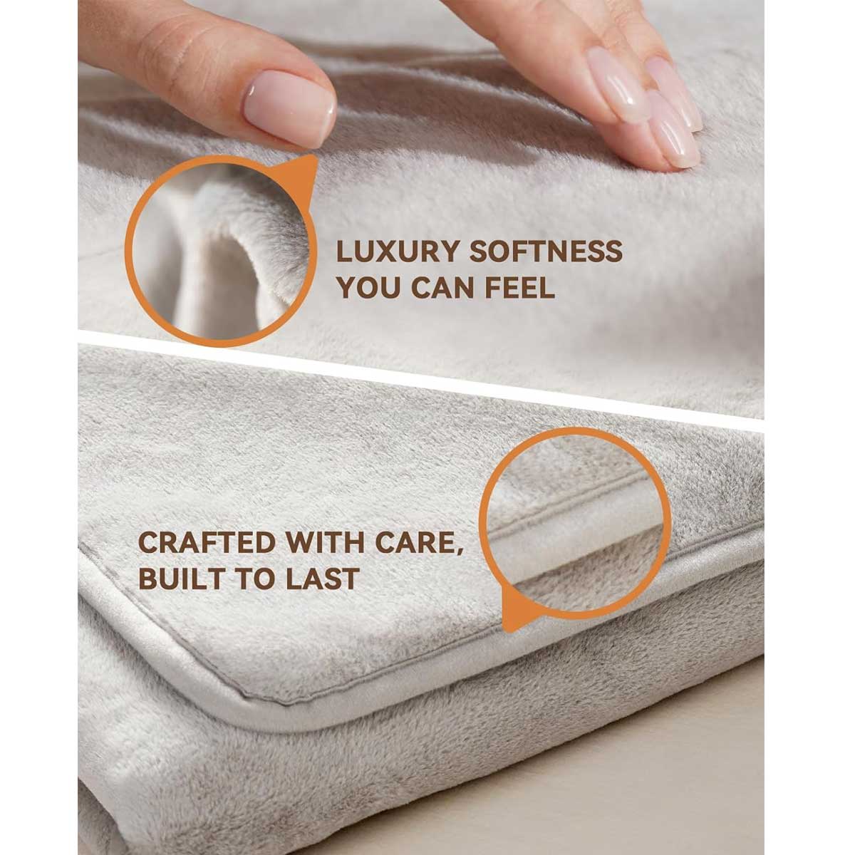 Aoibox Cordless Heated Blanket Far Infrared Heating Faux Rabbit