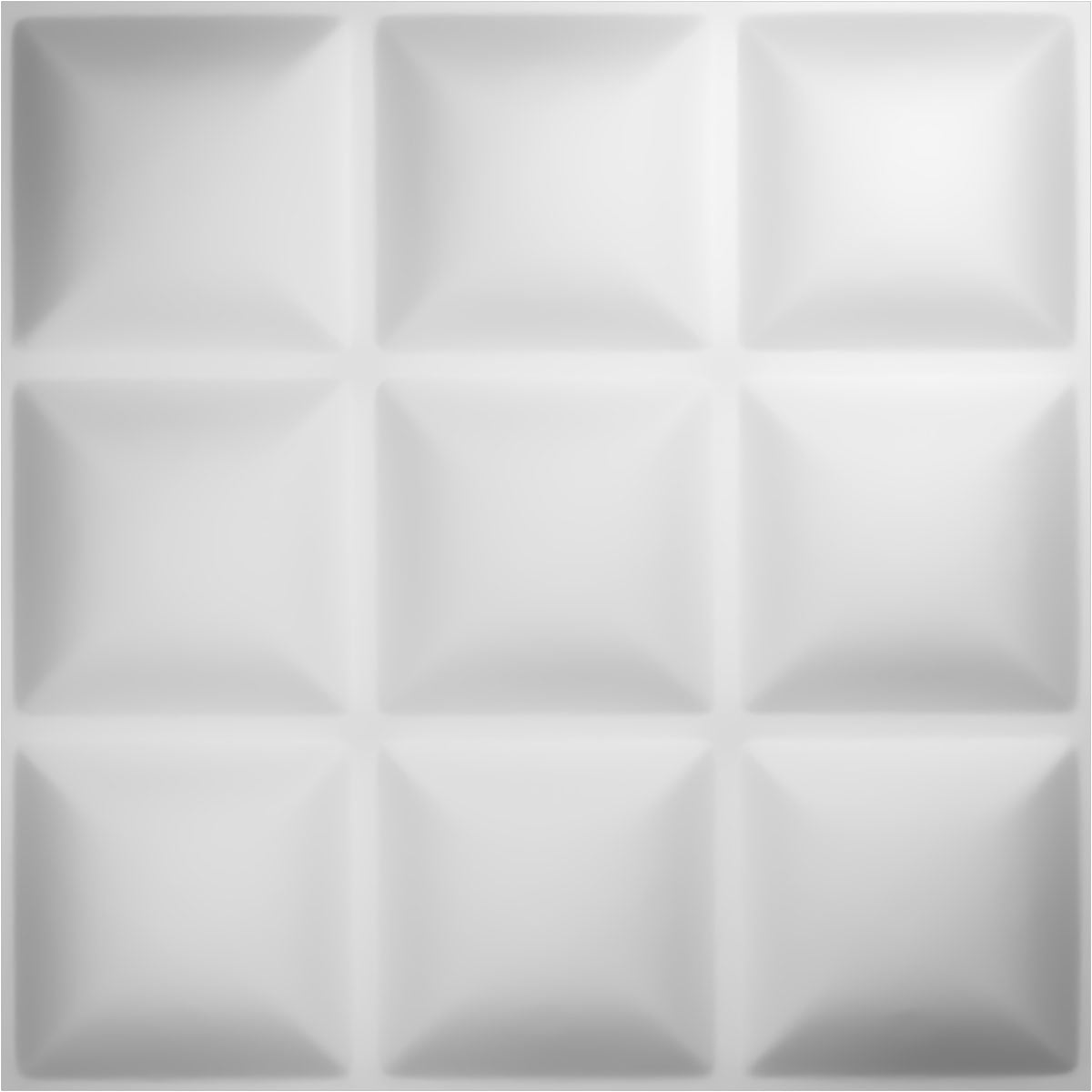 Ekena Millwork WP20X20CLWH-CASE-12 19-5/8-in x 19-5/8-in Embossed Paintable/Stainable White PVC Abstract Wall Panel ( 12 -Pack, Covers 32.1-sq ft )
