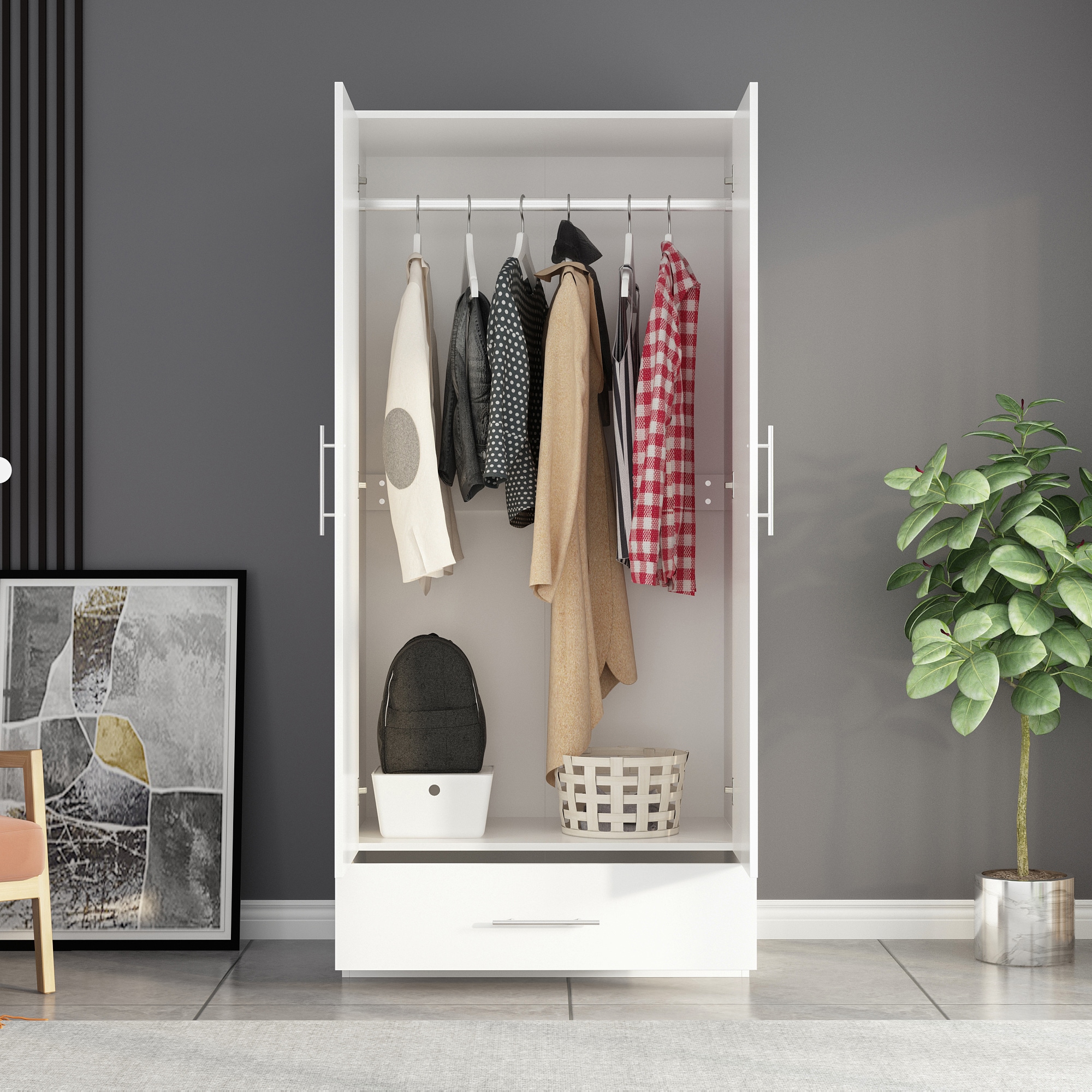FUFU&GAGA WZ0167-04 Modern Wardrobe White Armoire