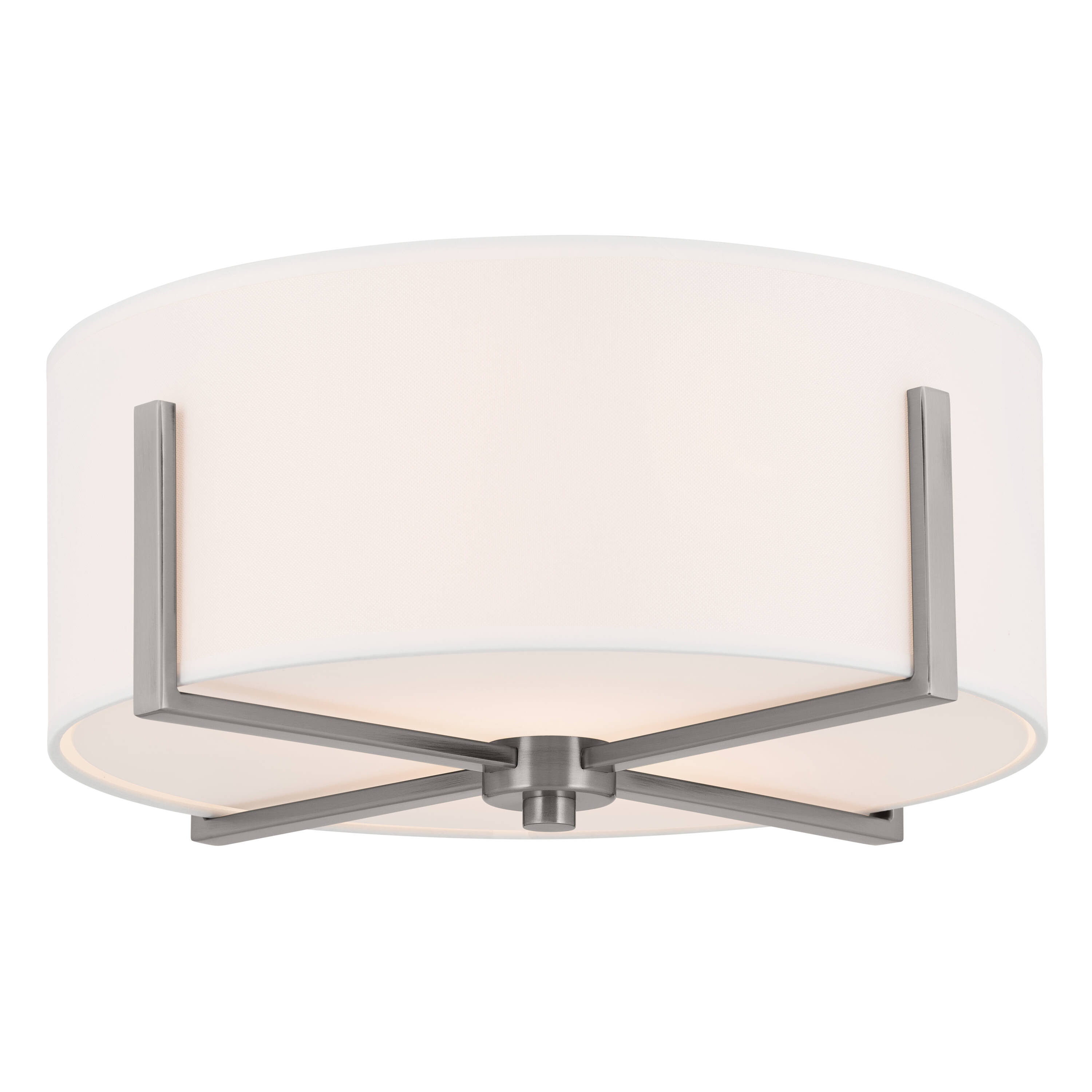 Kichler 52593CLP Malen 2 -Light 15.5-in Pewter Flush Mount Light