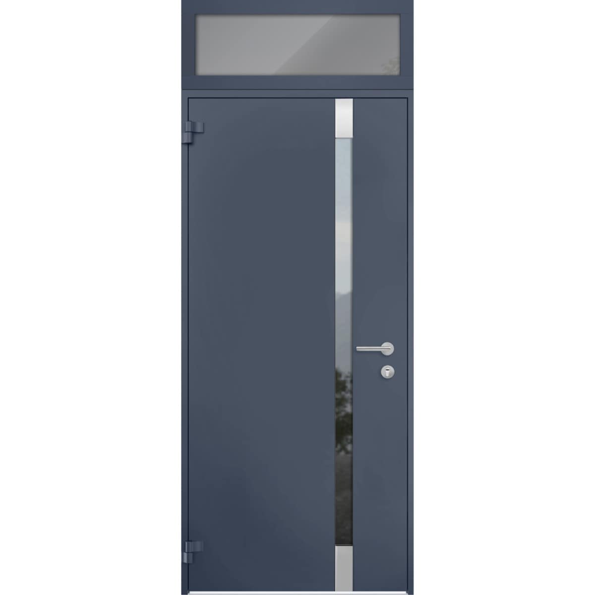 Vdom doors VDOMDOORS 6777 Exterior Prehung Steel Door Gray Graphite 36-in x 96-in Left-hand outswing
