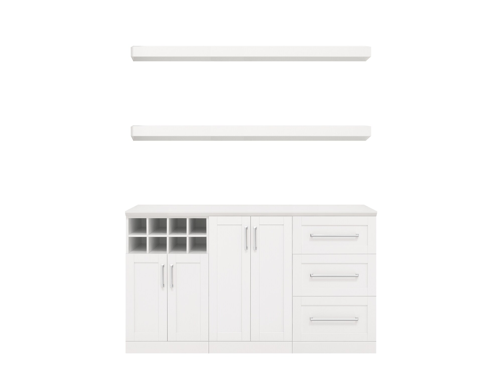 NewAge Products 61274 Home Bar 63-in x 80-in White Rectangle Bar Cabinet