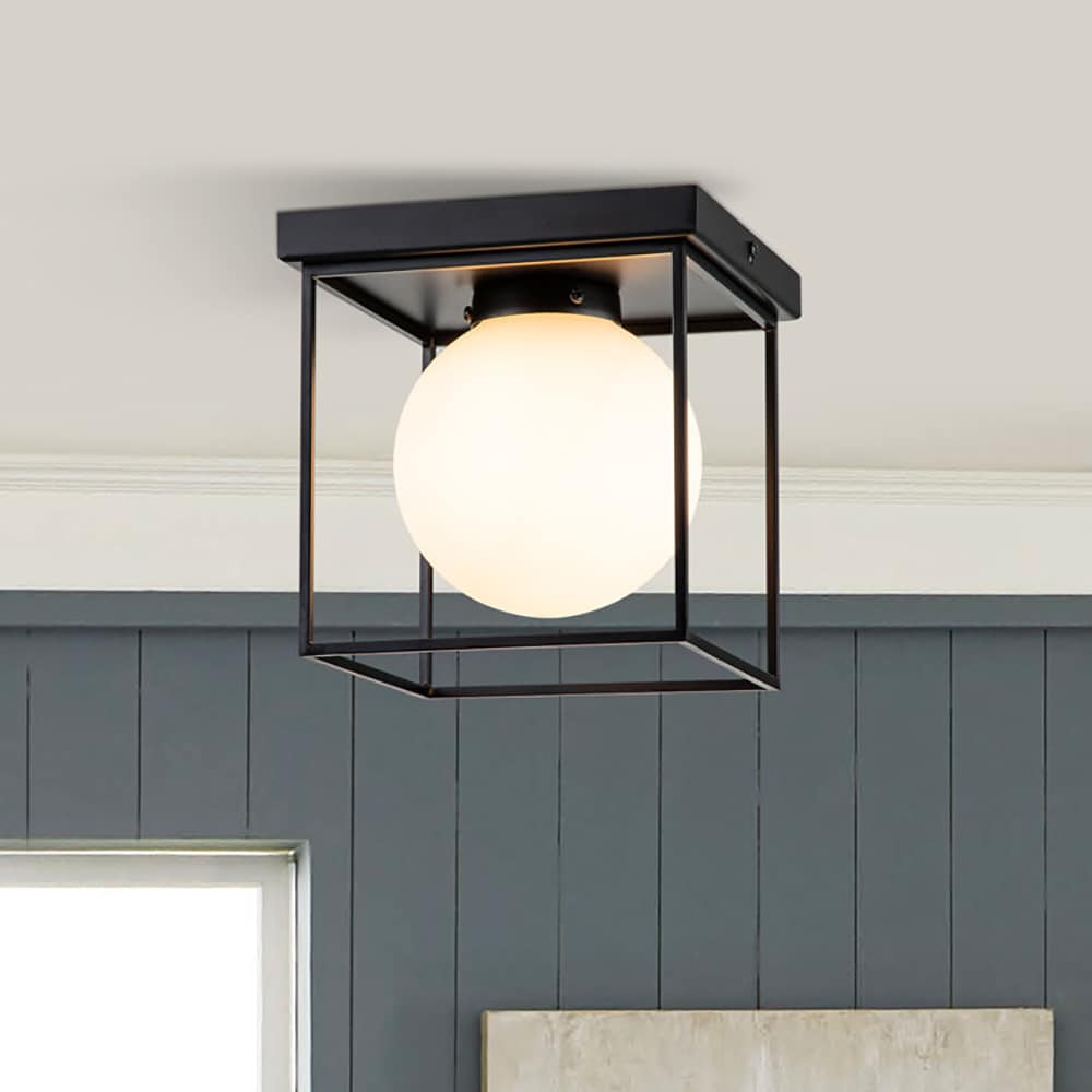 EDISLIVE Y81010000039038 1 -Light 7-in Black Flush Mount Light
