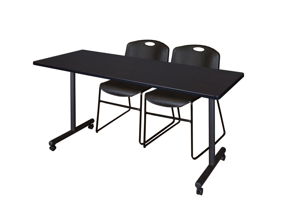 Regency MKTRCC7224MW44BK Training Brown 4-Person Training Table (72-in W x 29-in H)