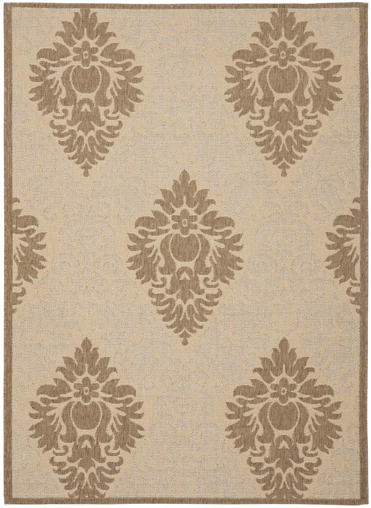 Safavieh CY2714-3001-6 Courtyard Harnesk 7 x 10 (ft) Loomed Polypropylene Natural/Brown Rectangular Indoor/Outdoor Damask Coastal Area rug