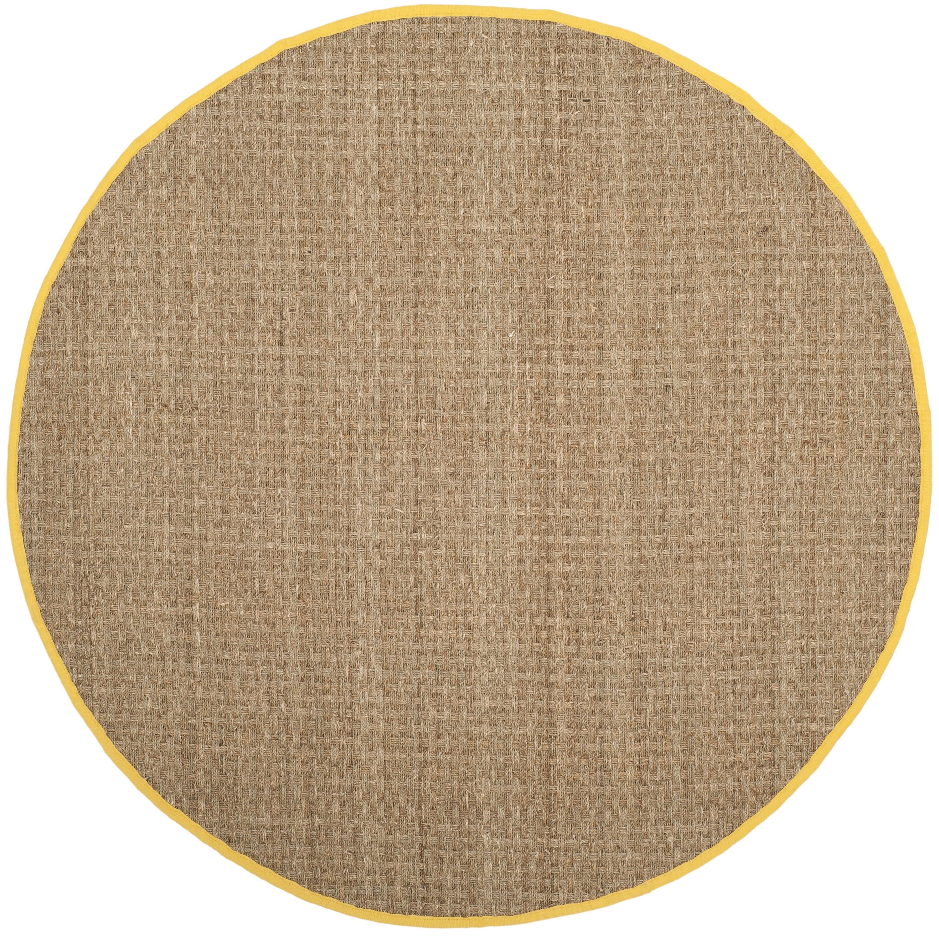 Safavieh NF114X-6R Natural Fiber Hampton 6 x 6 (ft) Loomed Seagrass Natural/Gold Round Indoor Solid Coastal Area rug