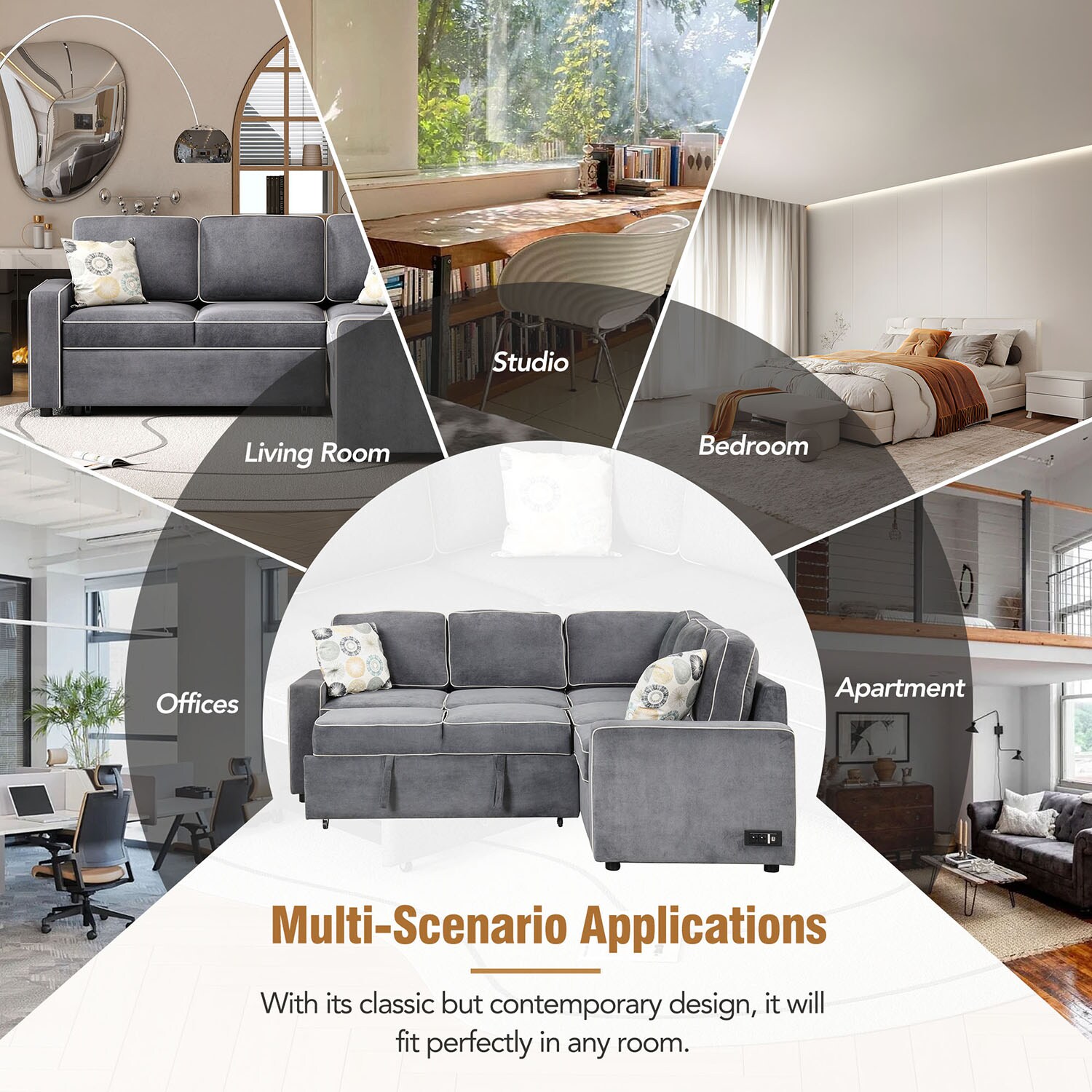 SINOFURN SYA090037GY Sofas-Loveseats - View #5