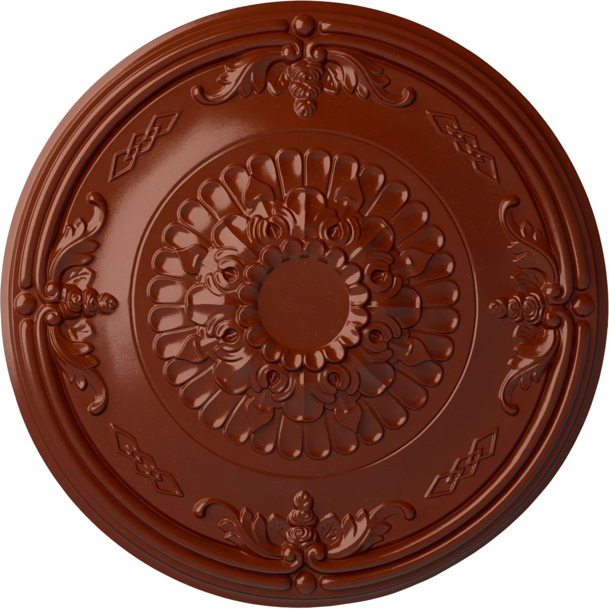 Ekena Millwork CM27ATFIF Athens 26.25-in W x 26.25-in L Painted Firebrick Polyurethane Whole Ceiling Medallion