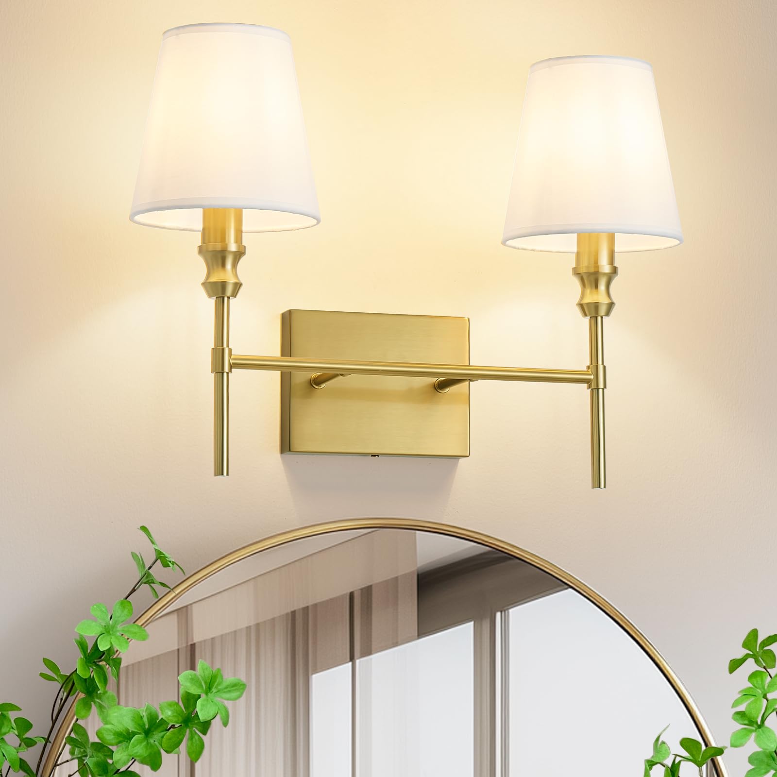 AOIZGMY Bathroom Light Fixtures Over Mirror Brush Brass Vintage Wall ...