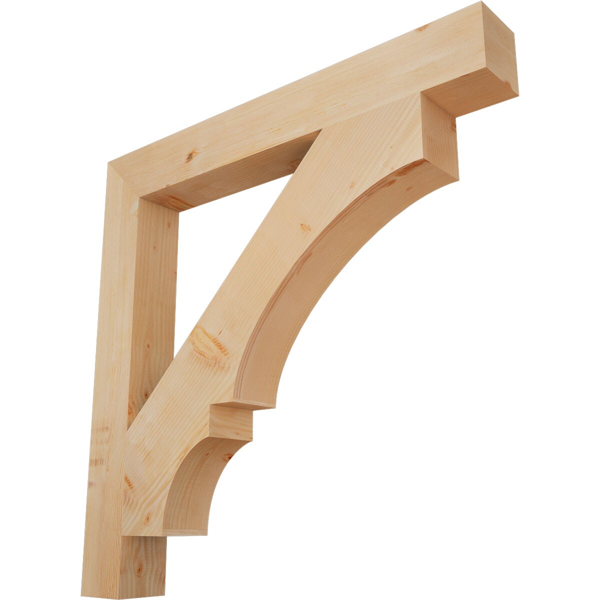 Ekena Millwork BKT06X48X48BOA05SDF Balboa block smooth 5-1/2-in x 48-in x 48-in Douglas fir Brown Wood Standard bracket