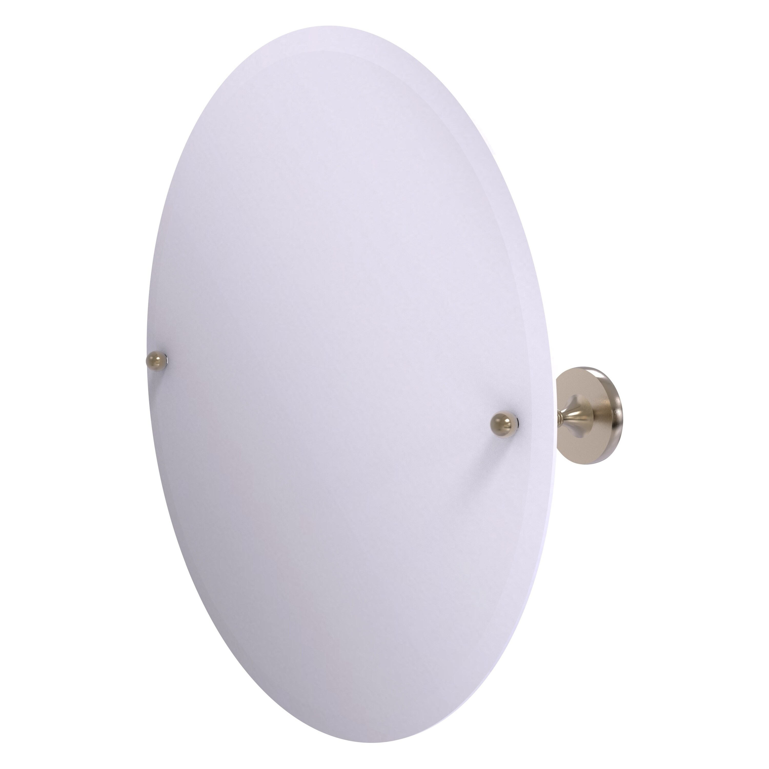 Allied Brass SL-90-PEW Shadwell 22-Inches x 3.4-Inches Beveled Frameless Round Tilting Bathroom Vanity Mirror ( Antique Pewter )