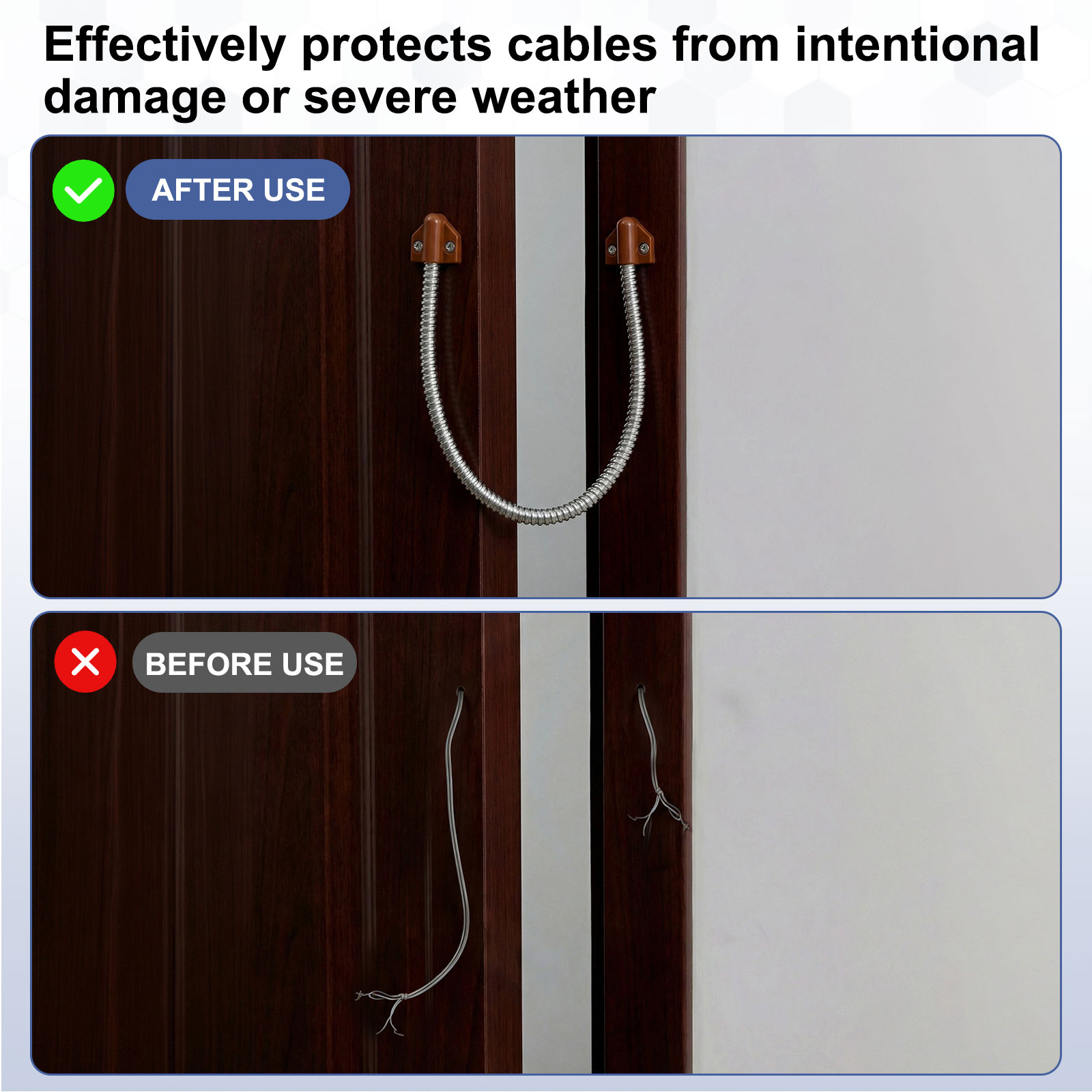 PATIKIL Armored Door Loop Wire Protection (16inL 3/8in ID Silver)(3pcs ...