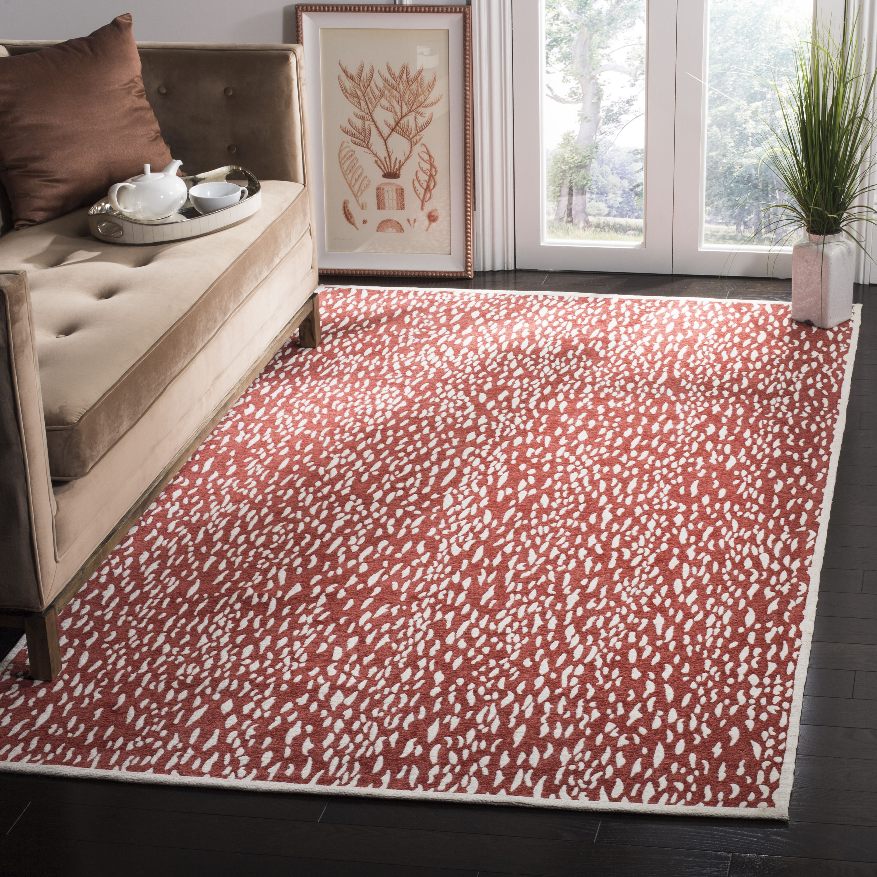 Safavieh MRB657R-24 Marbella Sunetra 2 x 4 (ft) Loomed Polyester Red/Ivory Rectangular Indoor Abstract Throw rug