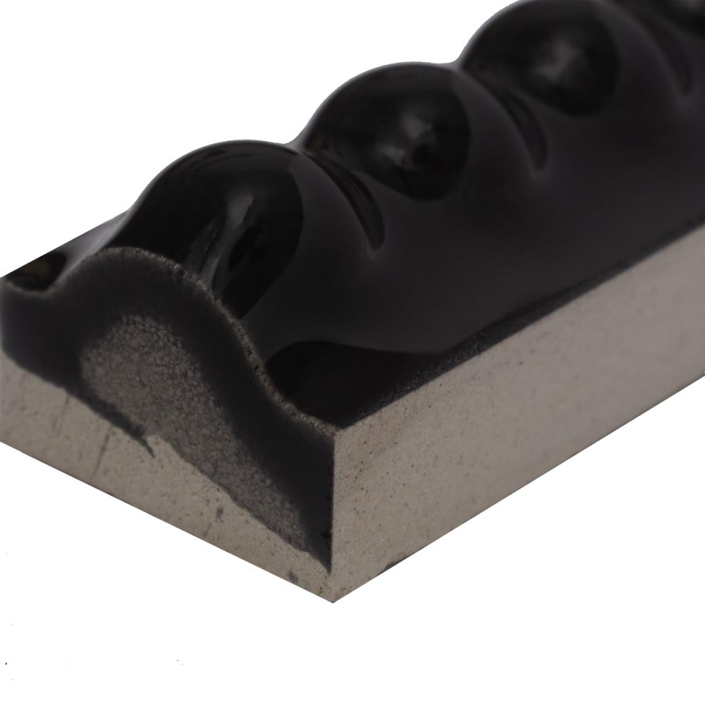 American Olean Linea Black Gloss Ceramic Border Tile (1/2-in x 8-1/2-in)