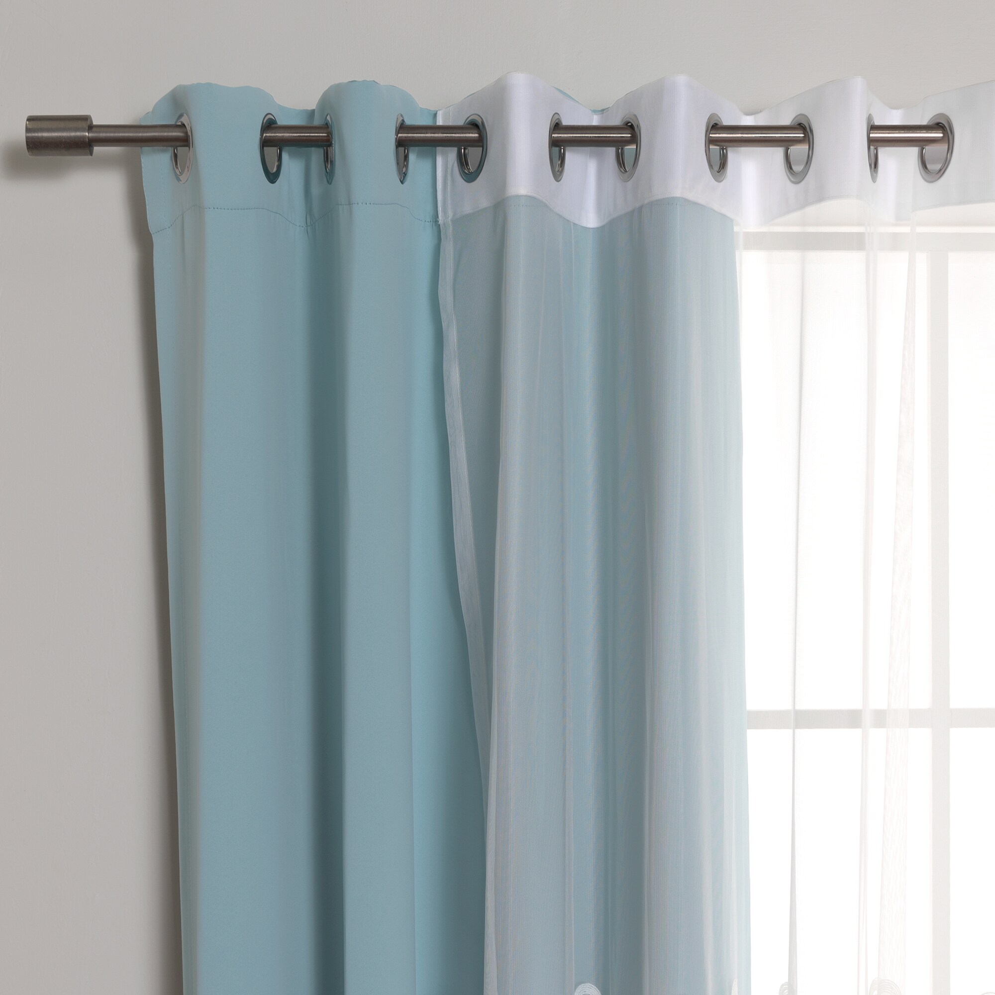 Best Home Fashion MM-TULIP-96-TURQ curtains - View #2