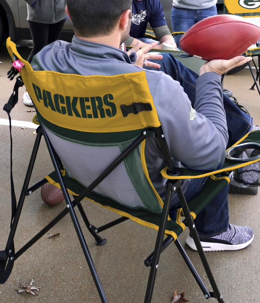 Green Bay Packers Hard Arm Folding Tailgate Chair with Carry Bag