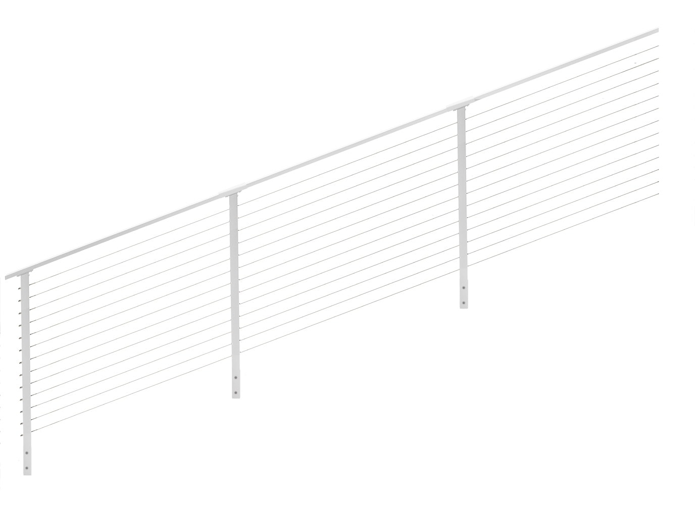 CityPost CP-26-W-S-F-42 Stair Face Mount 26-ft x 42-in White Steel Deck Cable Rail Kit