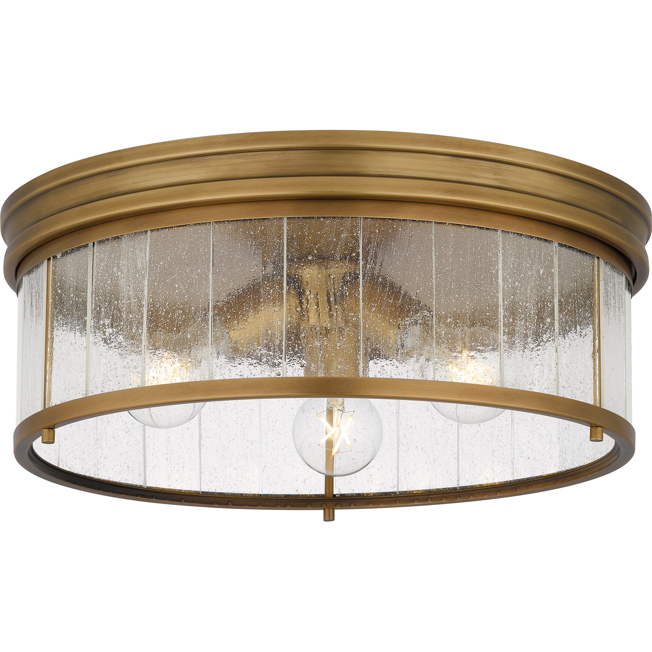 Quoizel QFL6743WS Theodora 3 -Light 16-in Brass Flush Mount Light
