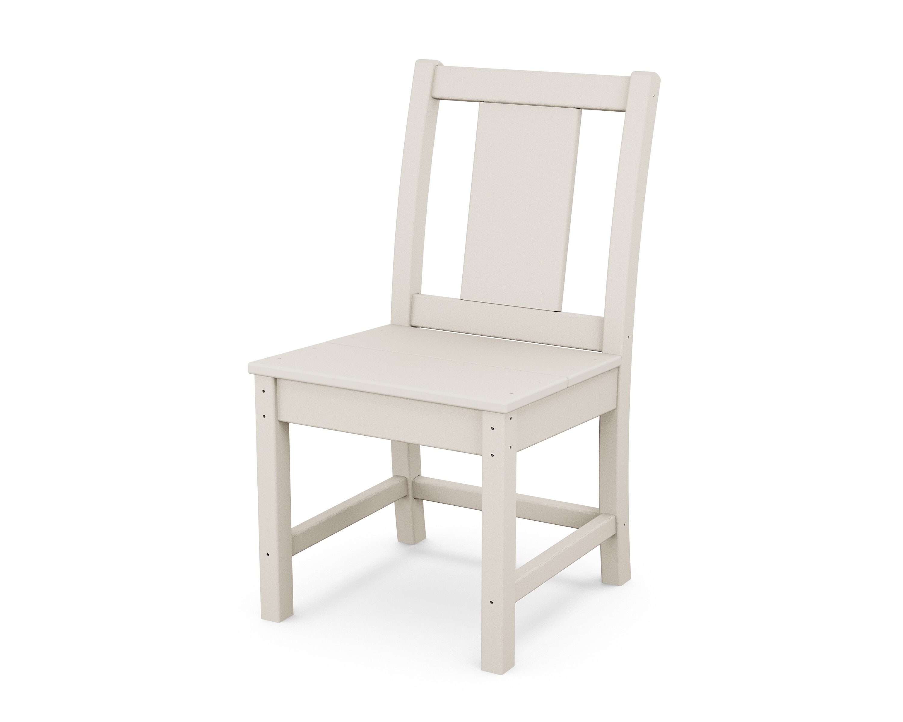 POLYWOOD TLD160SA Prairie Sand Plastic Frame Stationary Dining Chair with Slat Seat