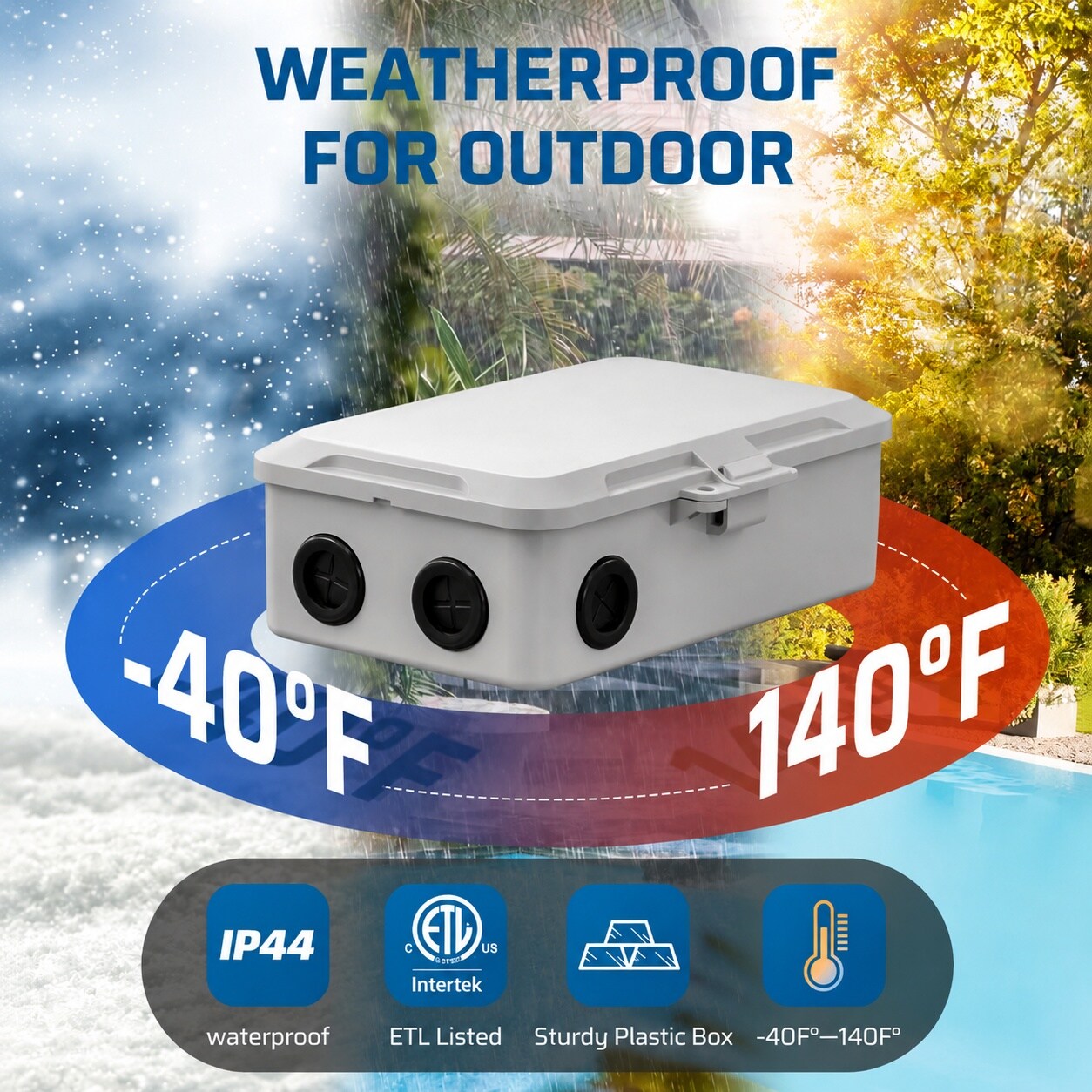 Misopily Outdoor Digital Timer Box 7 Day Programmable Timer Switch for ...