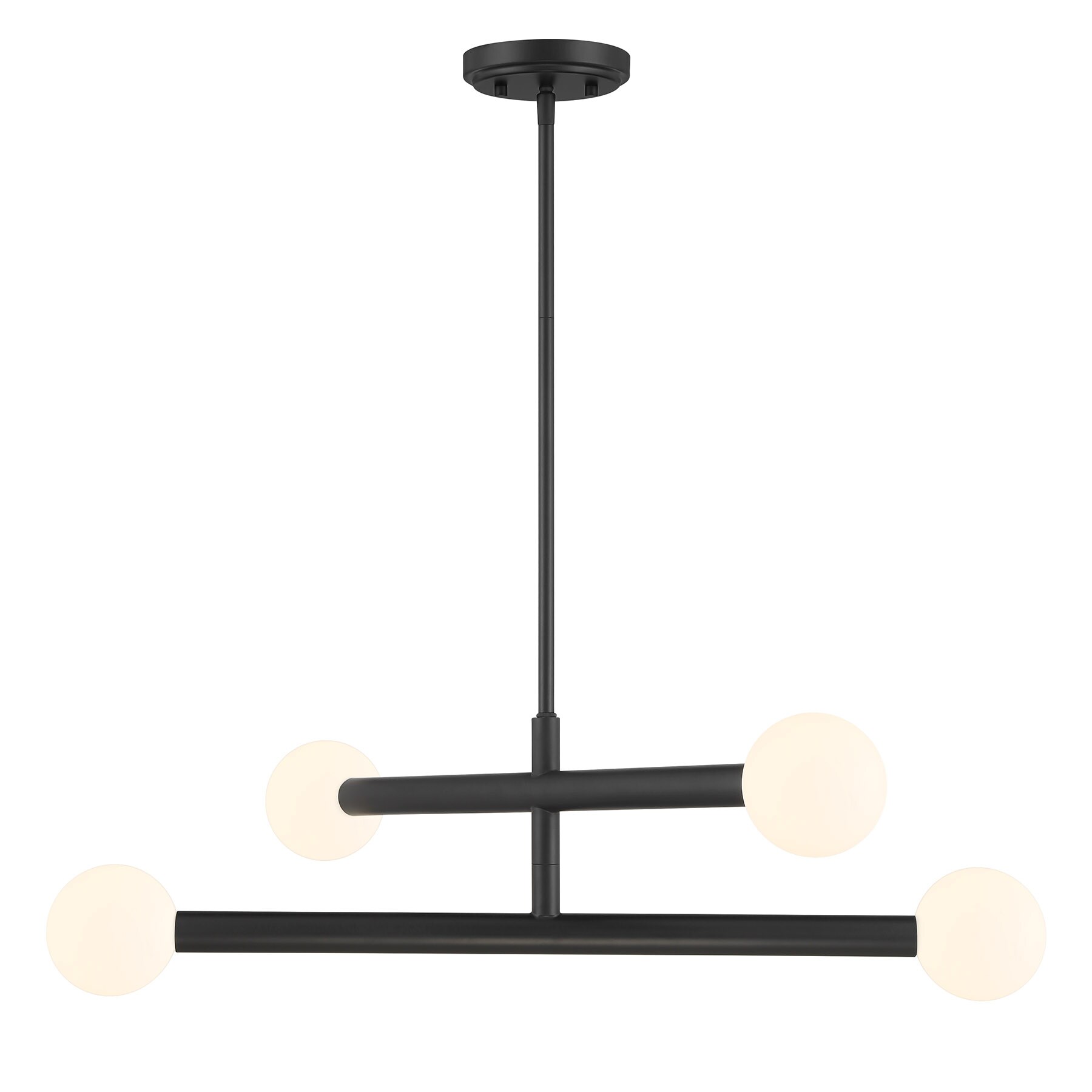 Meridian Lite Trends M100133MBK Meridian 4 -Light Matte Black Modern/contemporary For Use in Bedrooms, Dining Rooms, Foyers, Kitchens, Living Rooms Chandelier