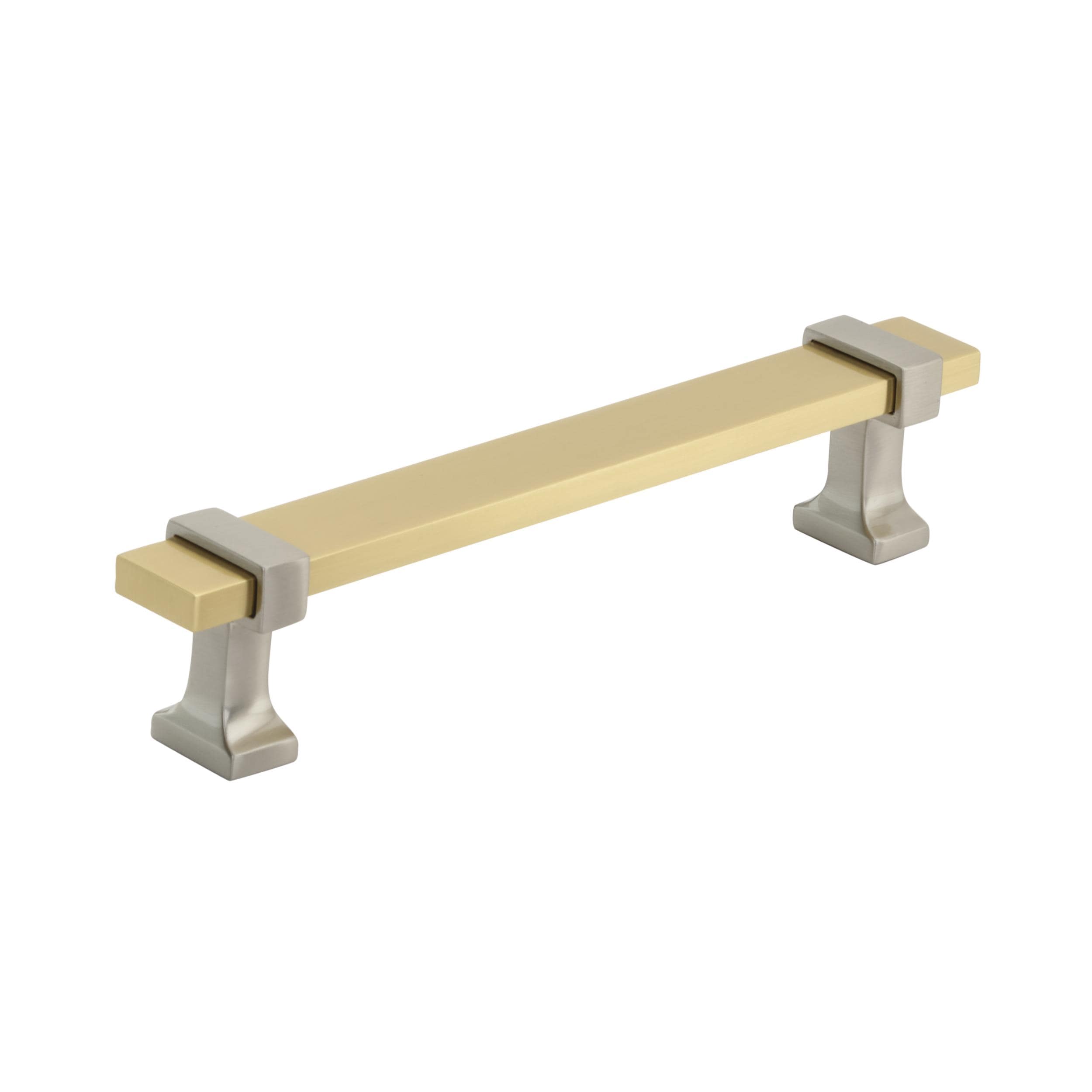 Amerock BP36682BGLG10 Overton 5-1/16-in , 128mm Center to Center Brushed Gold/Satin Nickel Cylindrical Bar