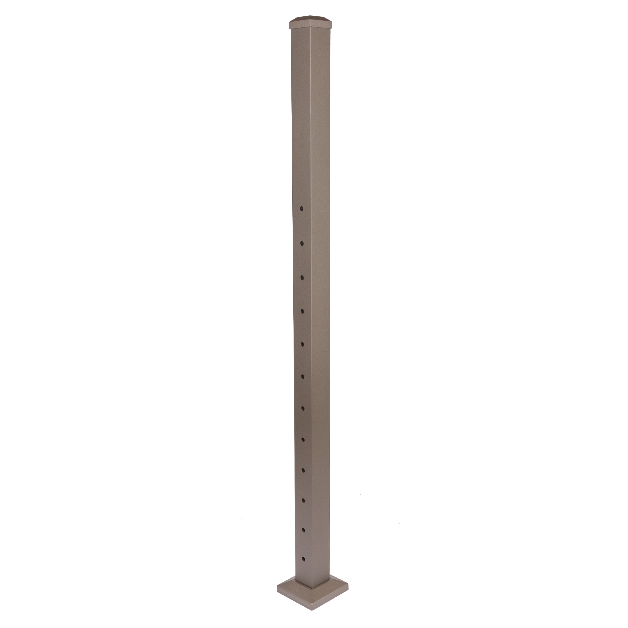 Deckorators 399183 2-1/2-in x 2-1/2-in x 4-1/2-ft Weathered brown Aluminum Deck Bottom stair post
