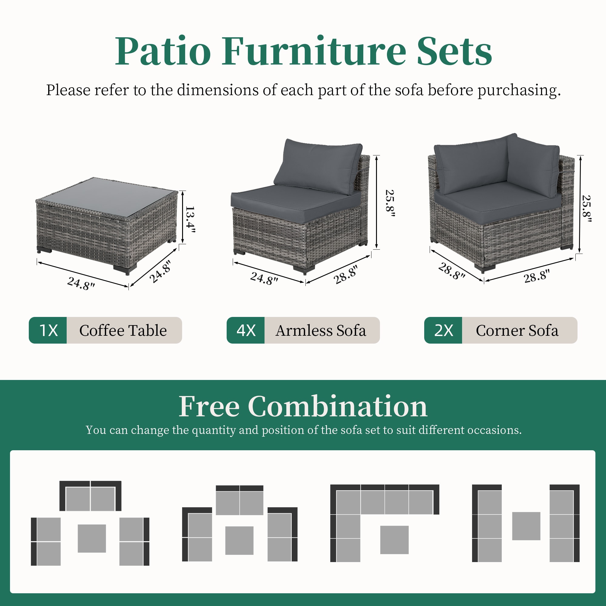 UPHA TBDK-ABC-GRAY Patio-Conversation-Sets - View #3