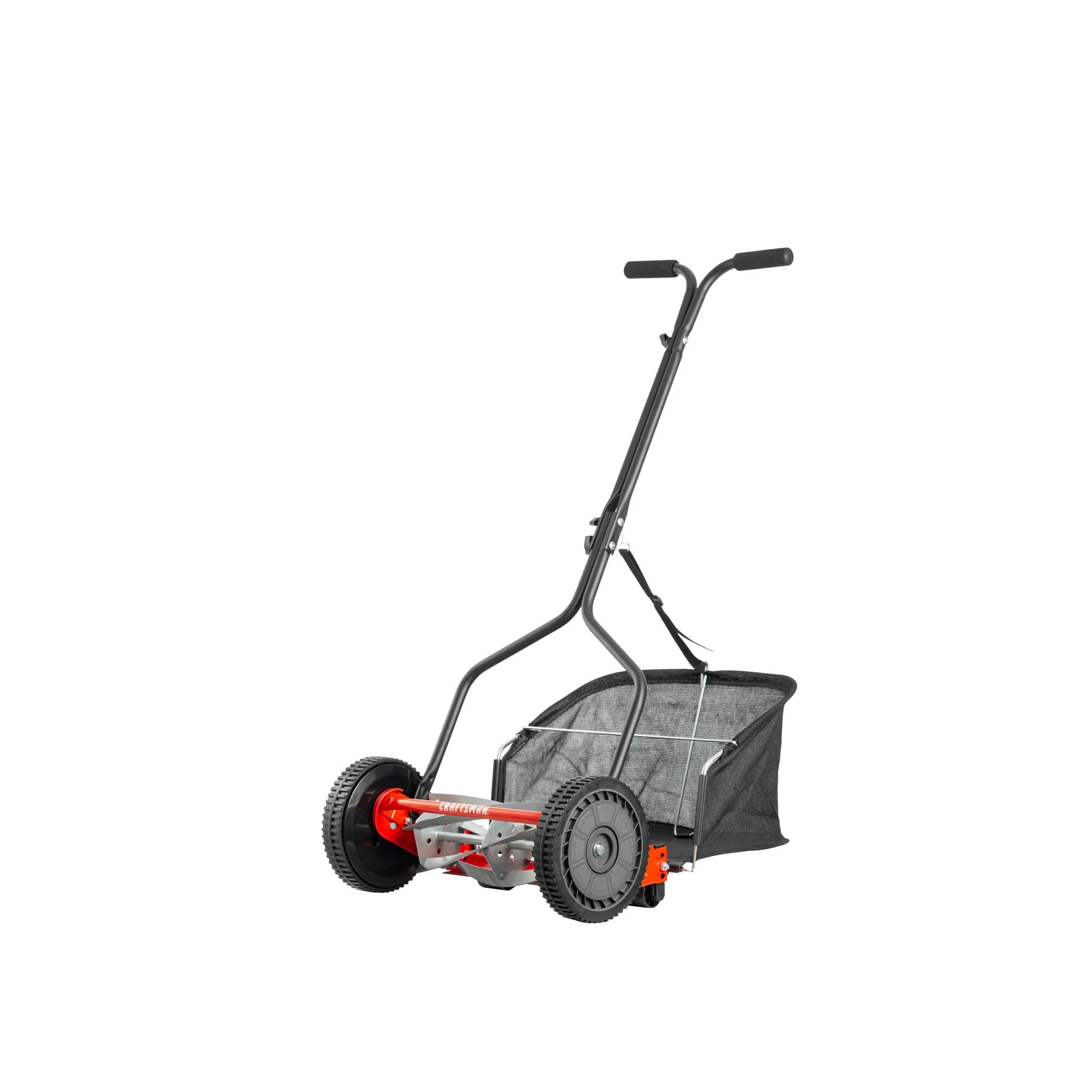 CRAFTSMAN 14-Inch Reel Lawn Mower with Bagger, 5-Blade Manual Push