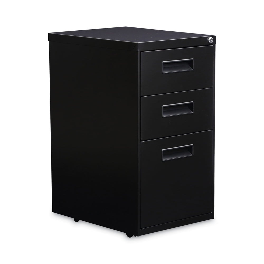 Alera ALENPABBFBL 3-Drawer File Pedestal - Versatile Left or Right Configuration in Black