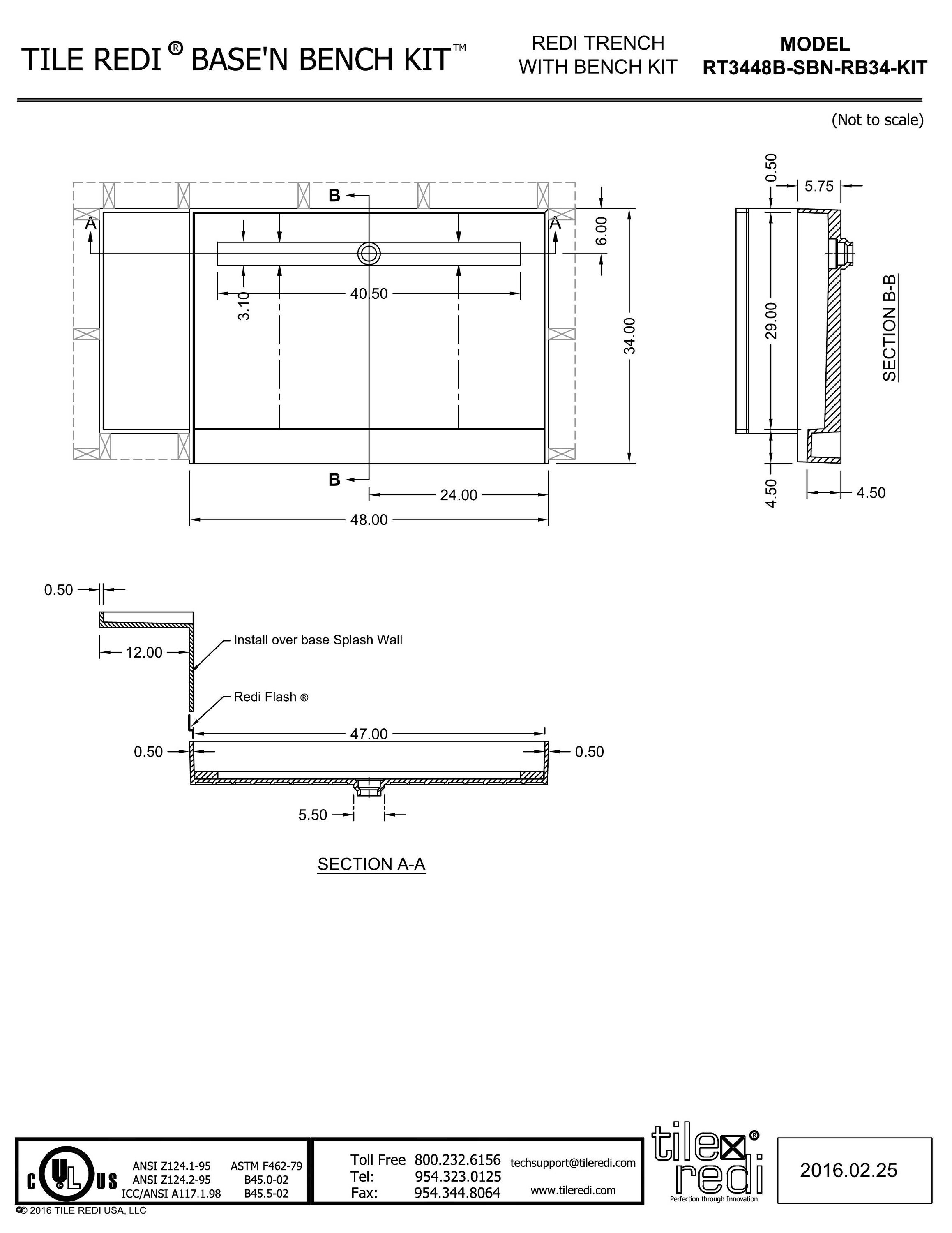 Tile Redi RT3448B-SBN-RB34-KIT Shower-Floors - View #8